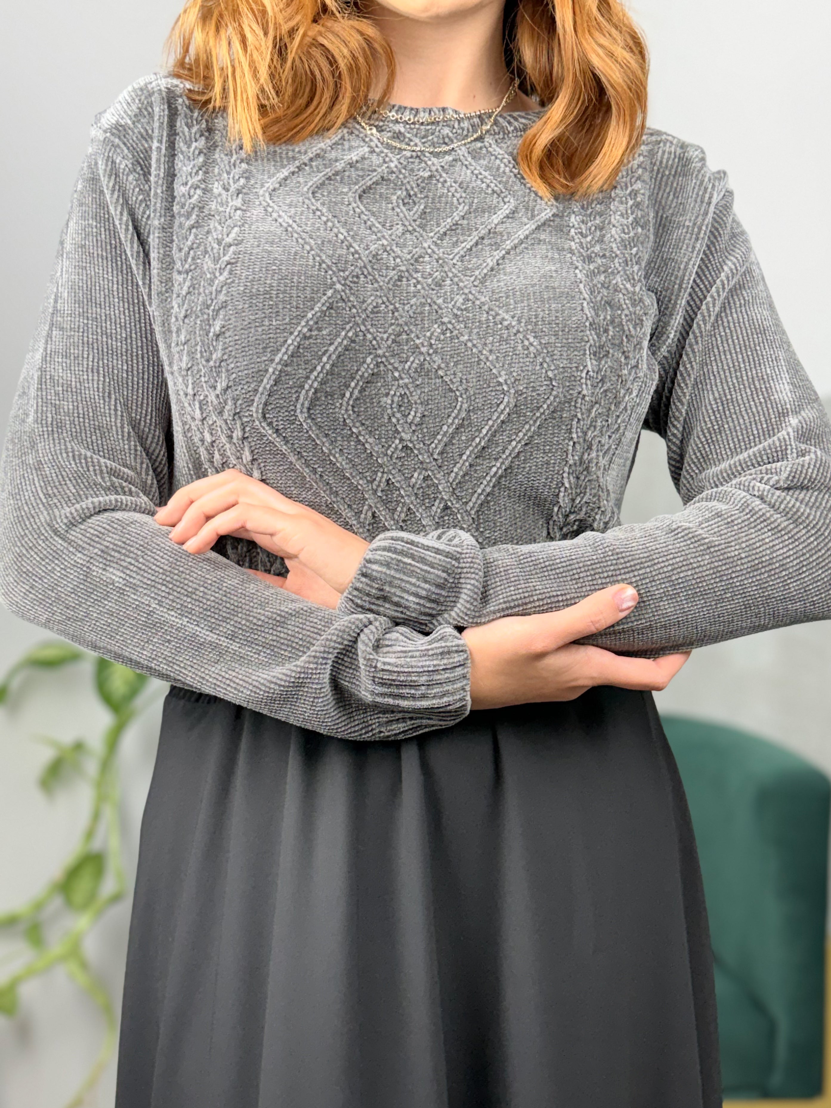 Blusa Tricot Chenille Trançada