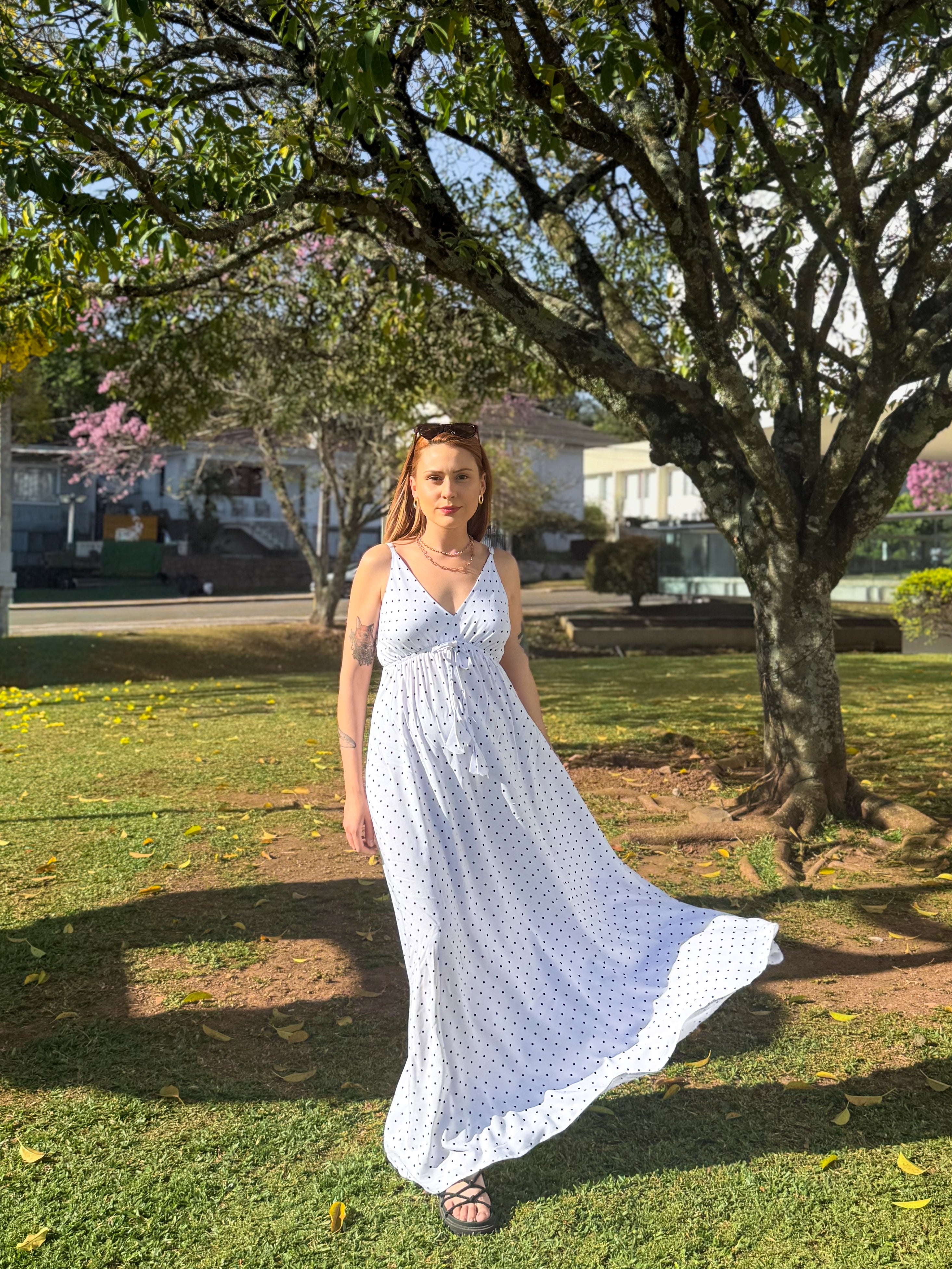 Vestido Longo de Poá Laura