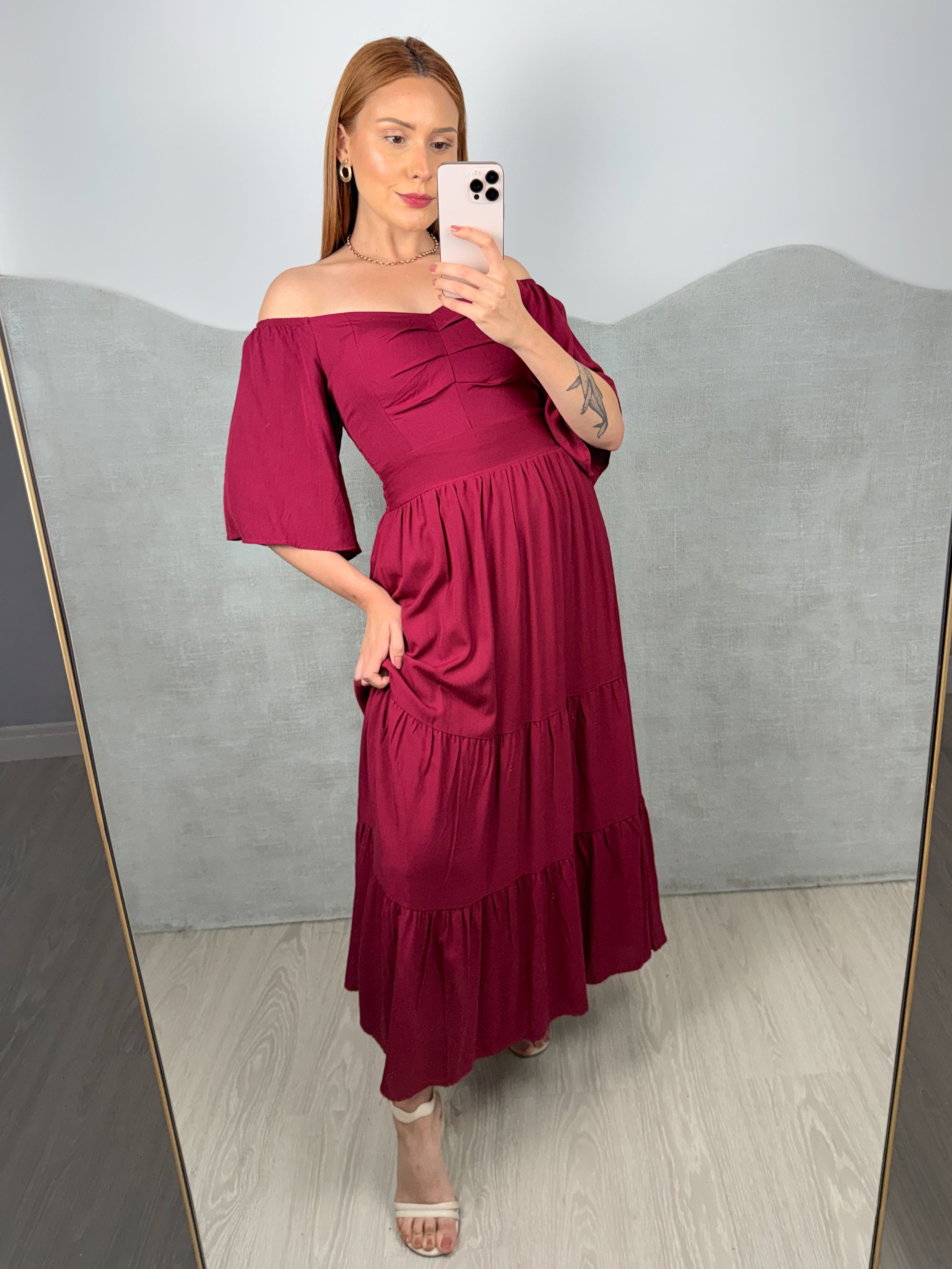 Vestido de Viscose Liso Ana