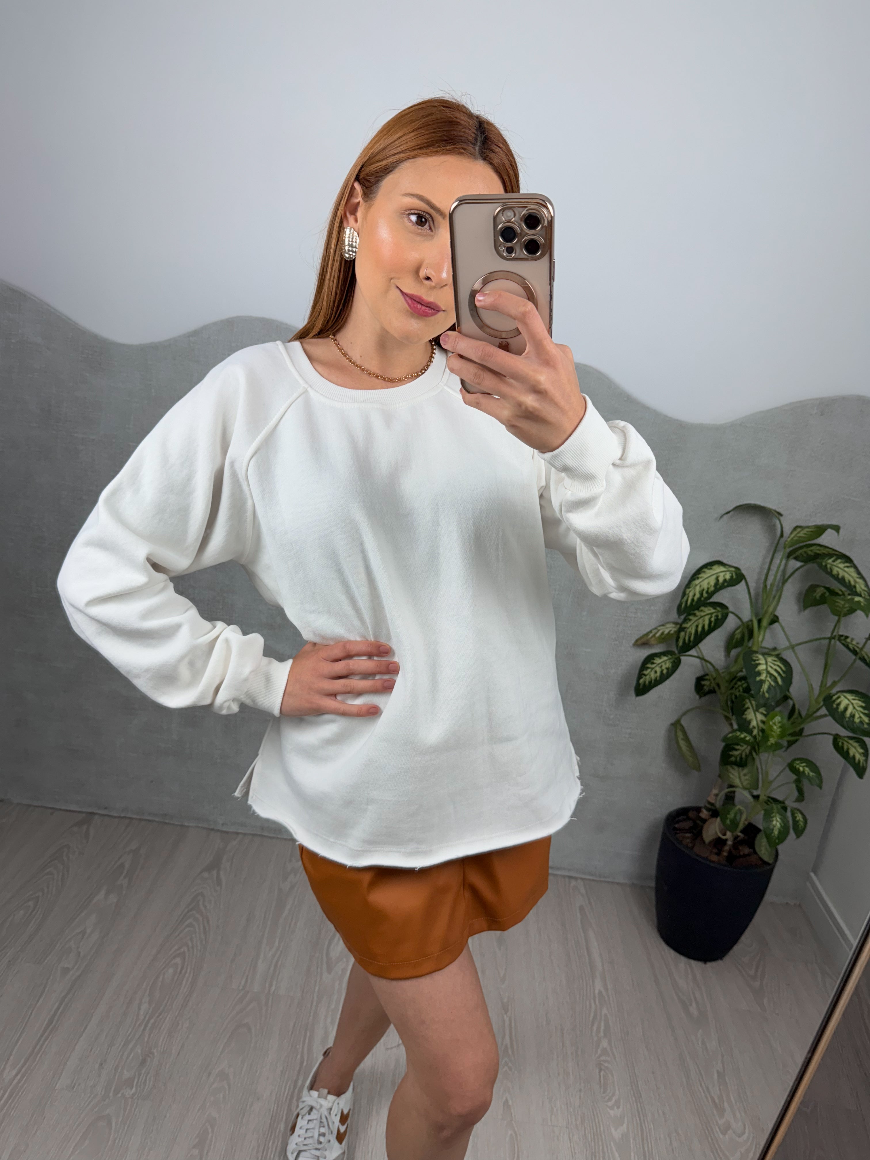 Blusa Moletom Alongada Peluciada