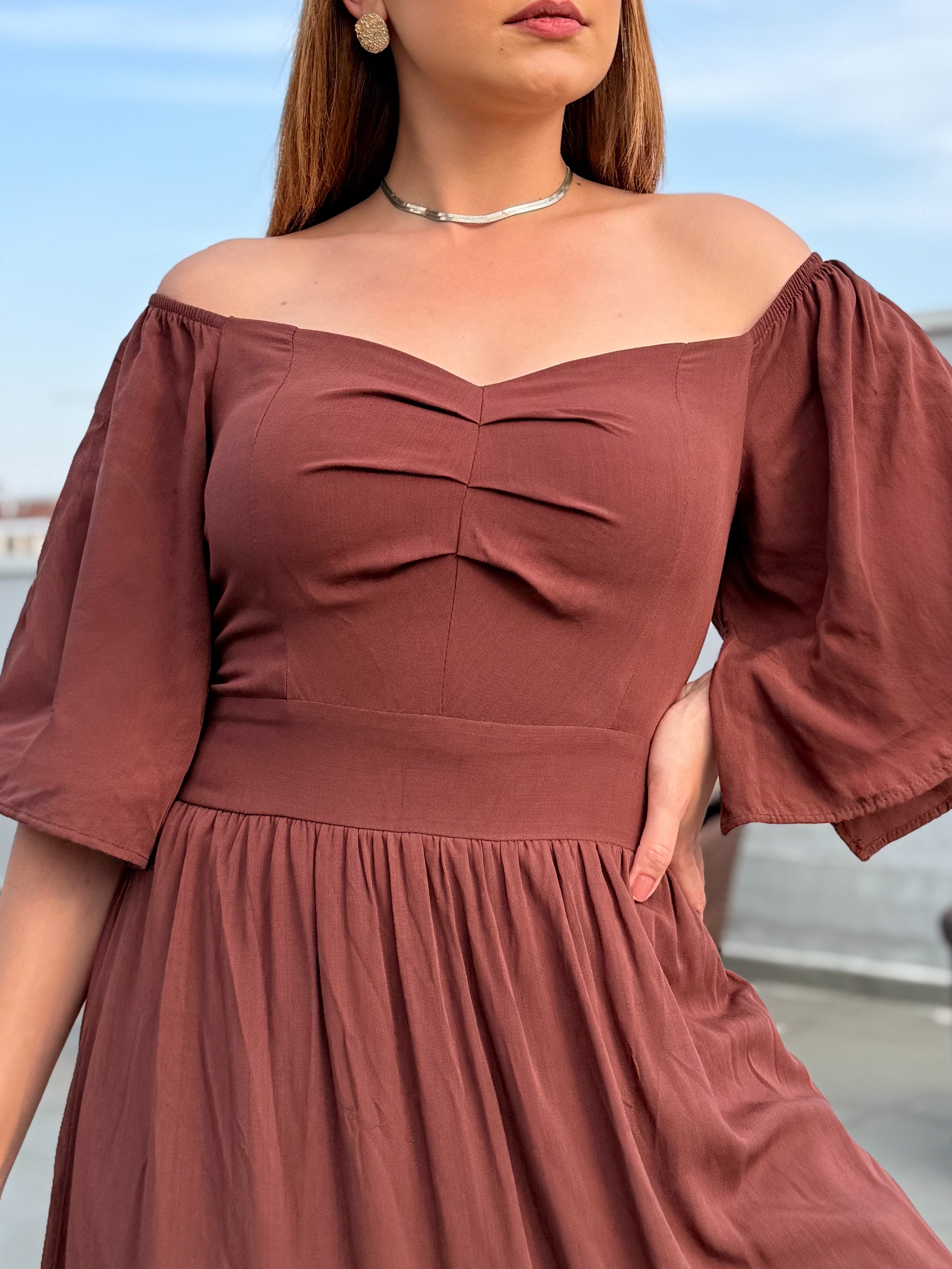 Vestido de Viscose Liso Ana