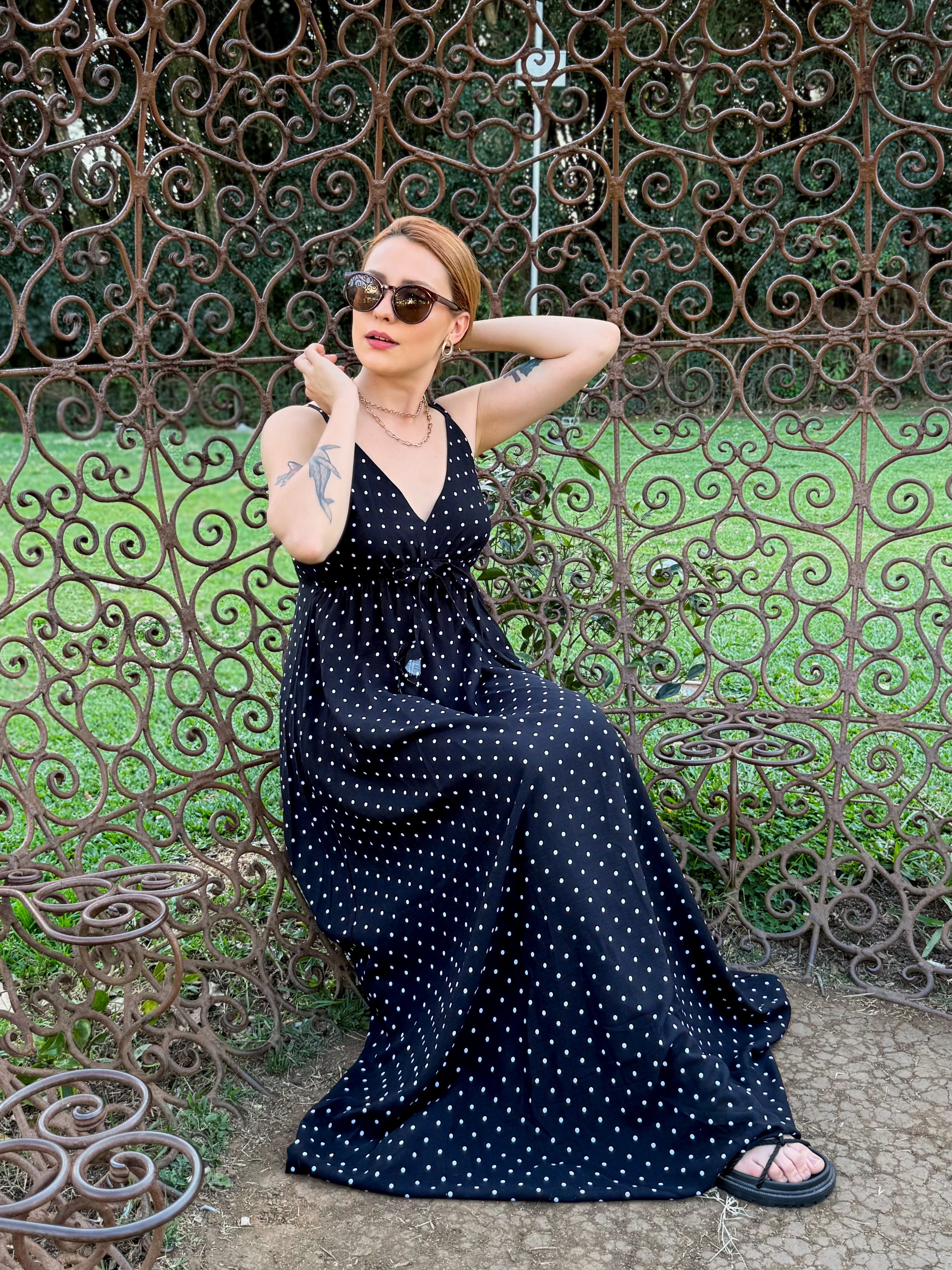 Vestido Longo de Poá Laura