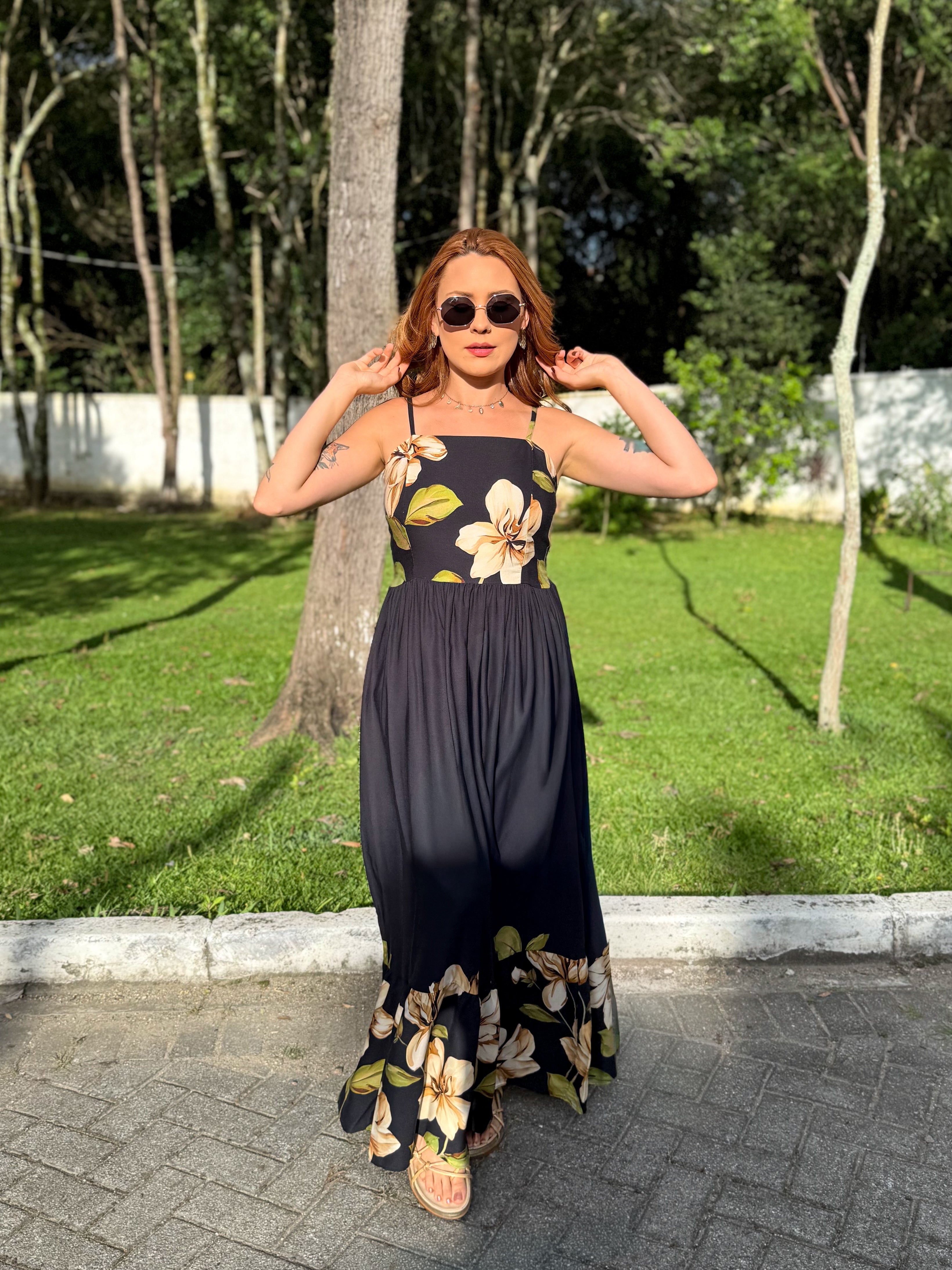 Vestido Estampado de Alça Carol