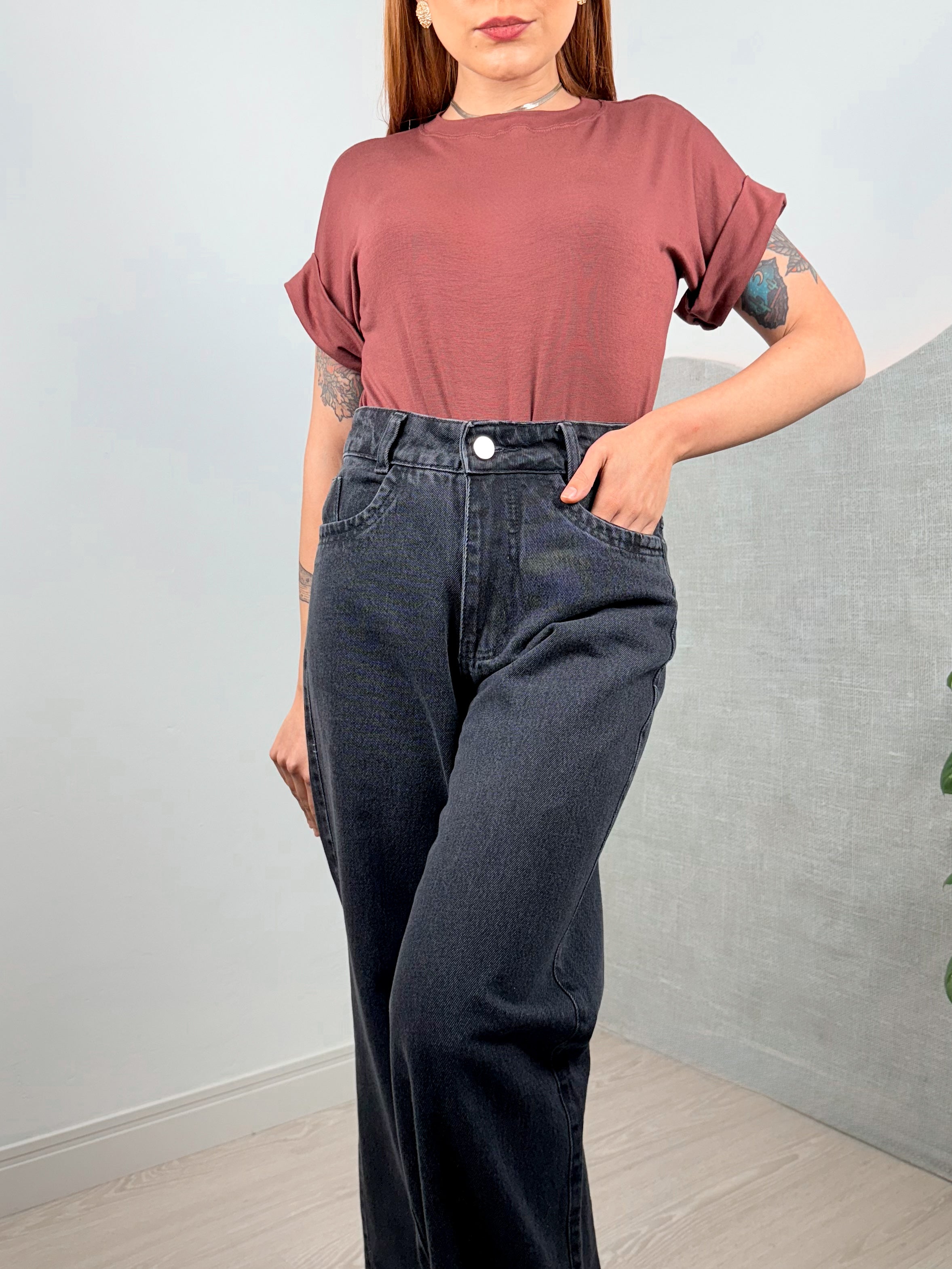 Calça Jeans Wide Leg Estonada Manu