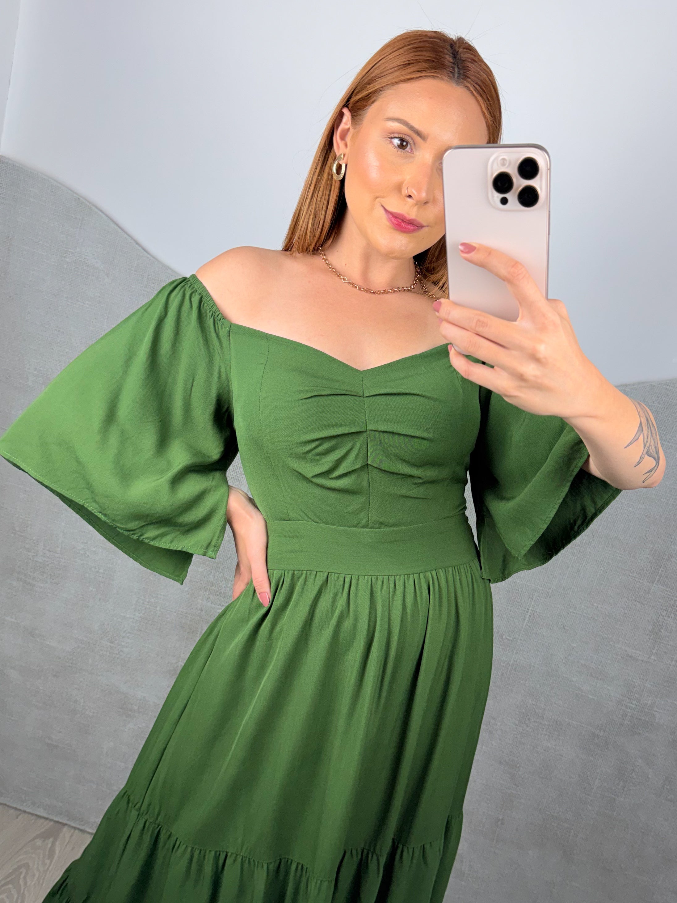 Vestido de Viscose Liso Ana