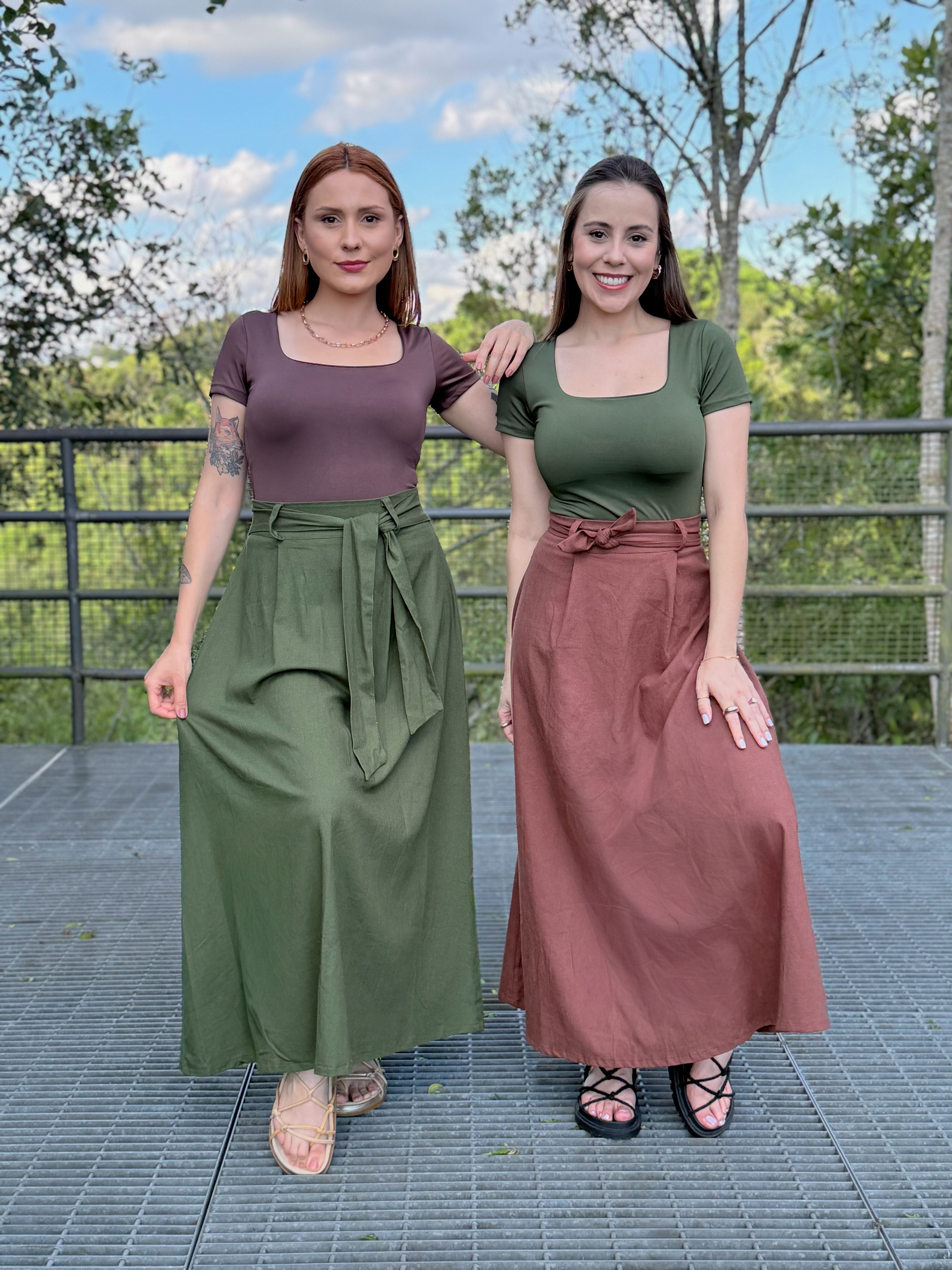 Saia Linho Cós Elástico