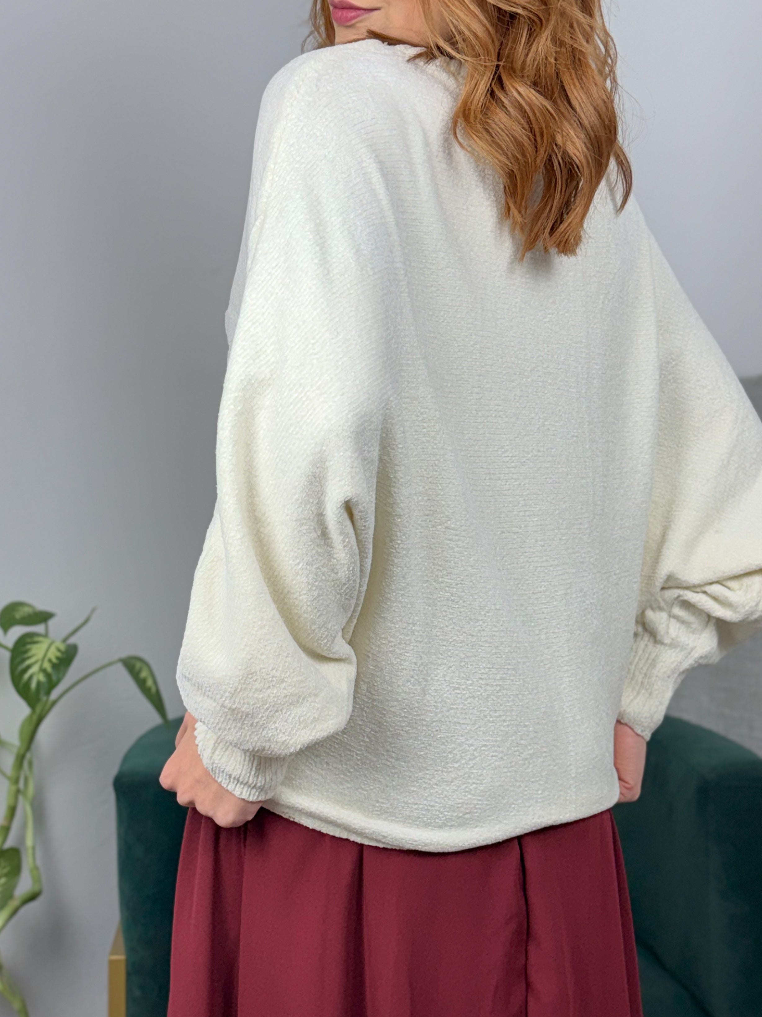 Blusa Tricot Chenille Morcego Dallas