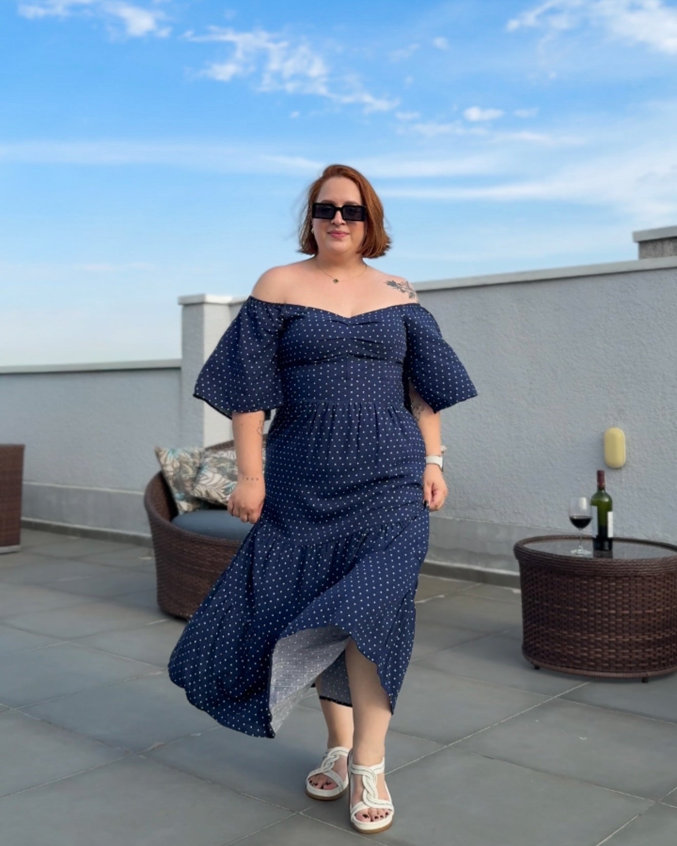 Vestido de Viscose Poá Ana