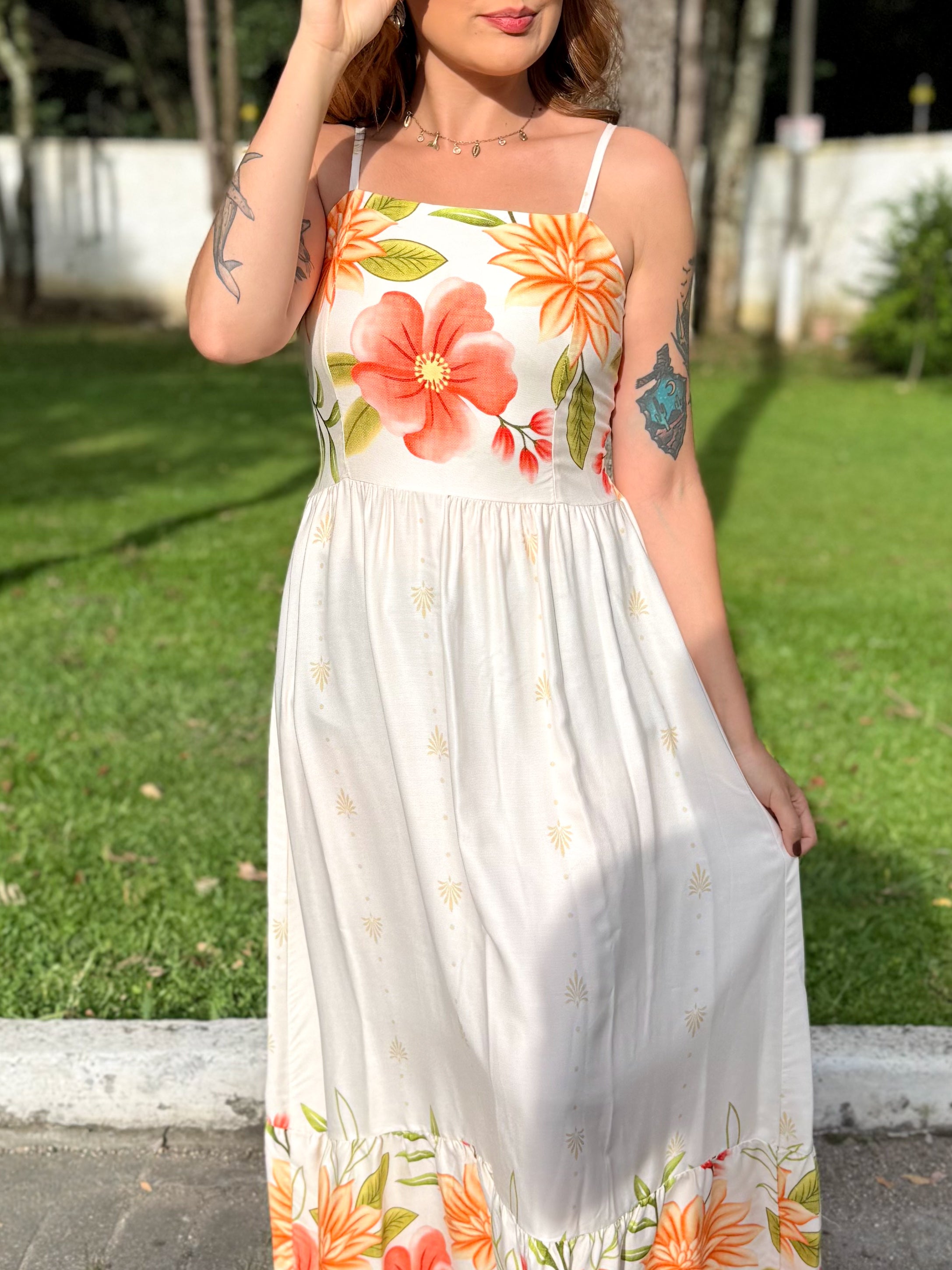 Vestido Estampado de Alça Carol