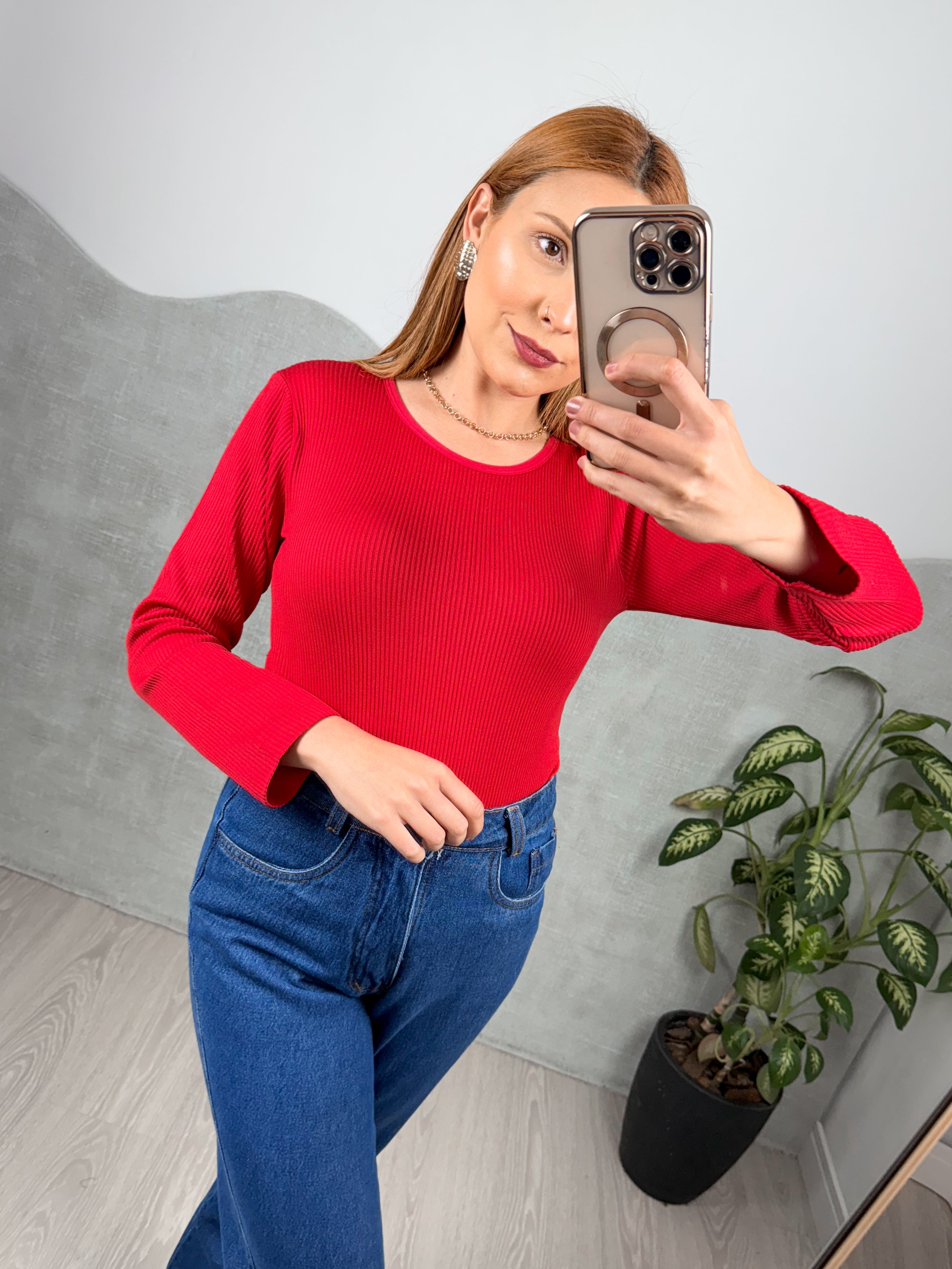 Blusa Térmica Canelada Peluciada Por Dentro