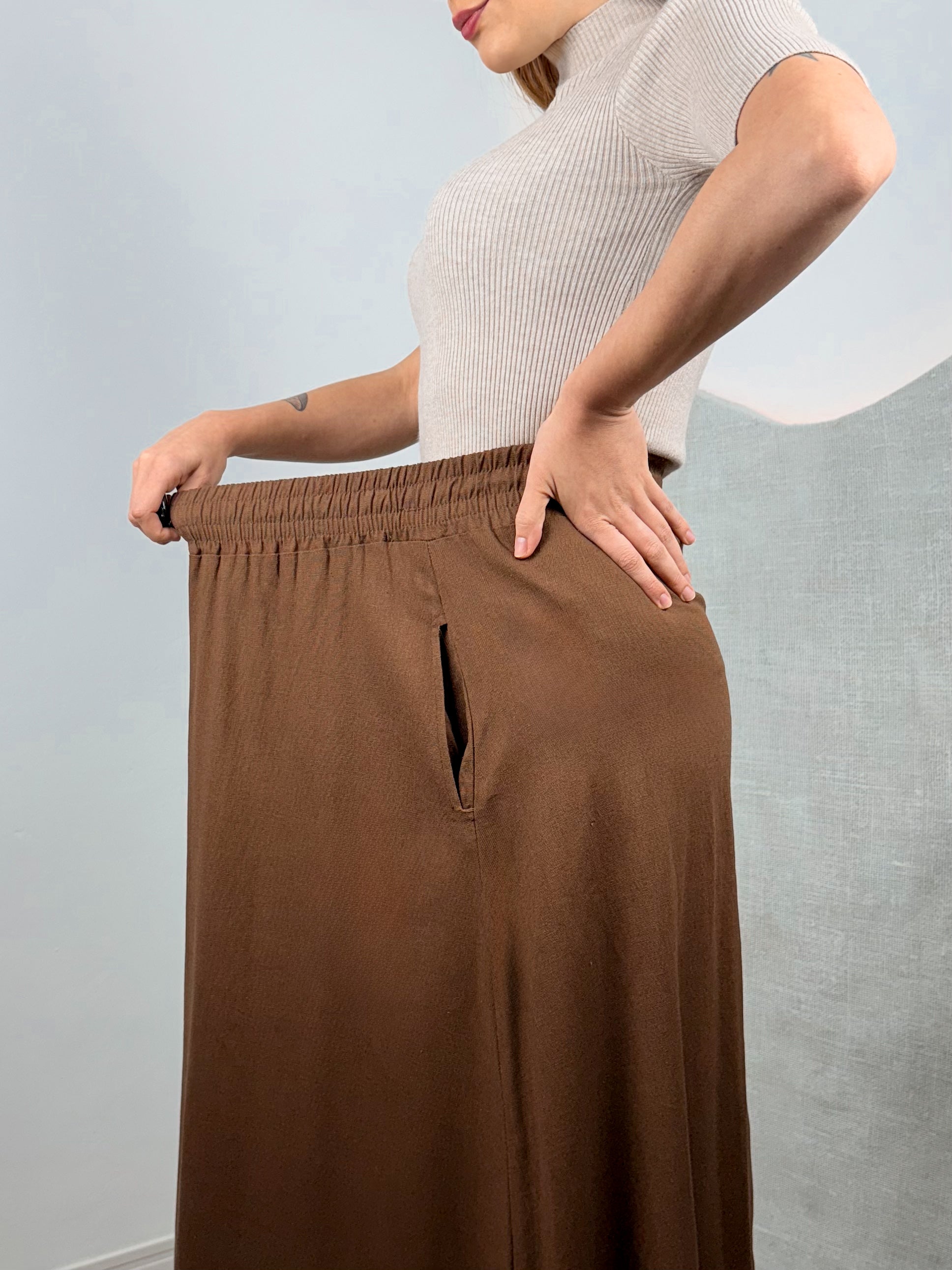 Saia de Linho com Bolsos Catarina
