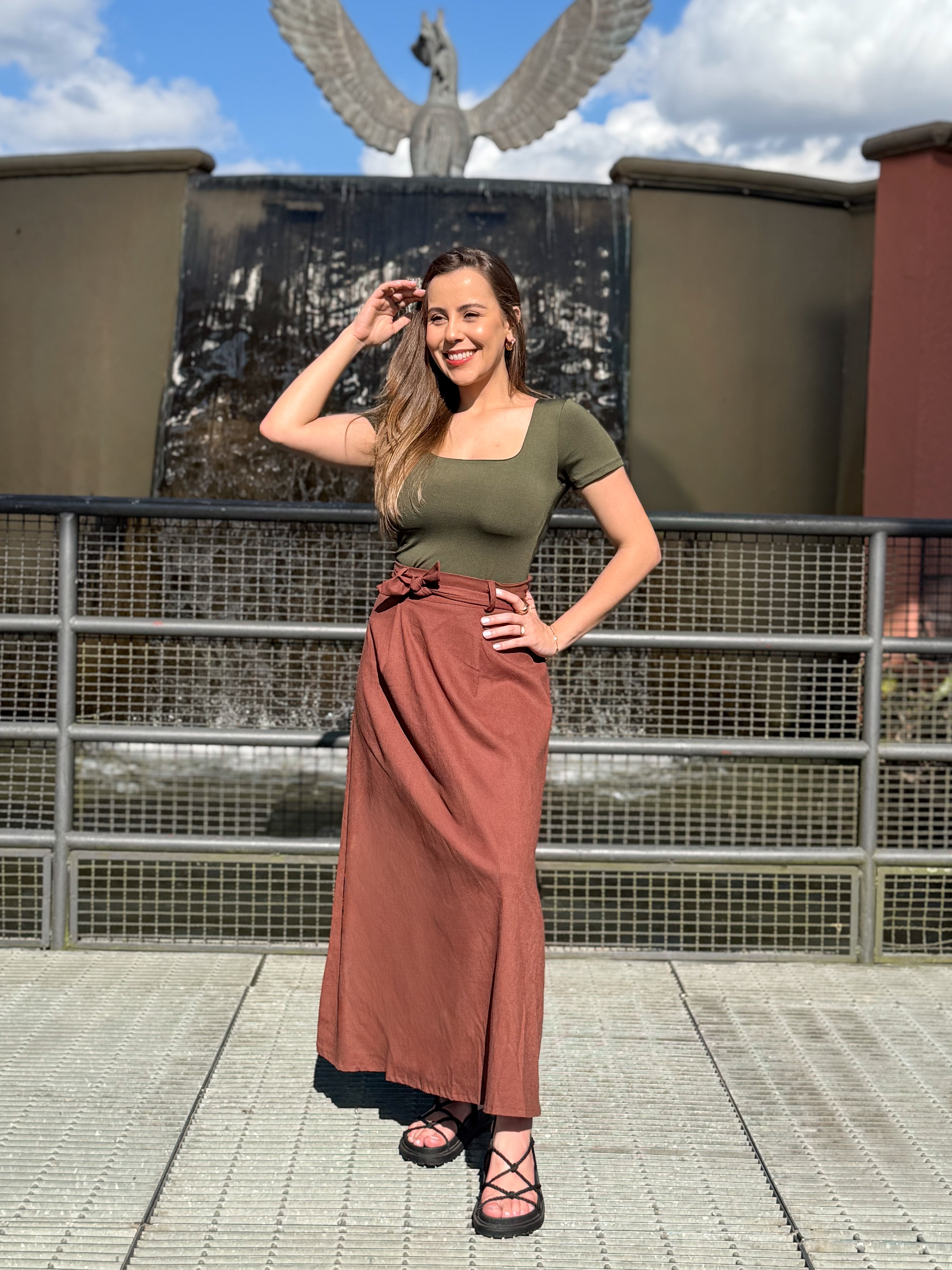 Saia Linho Cós Elástico