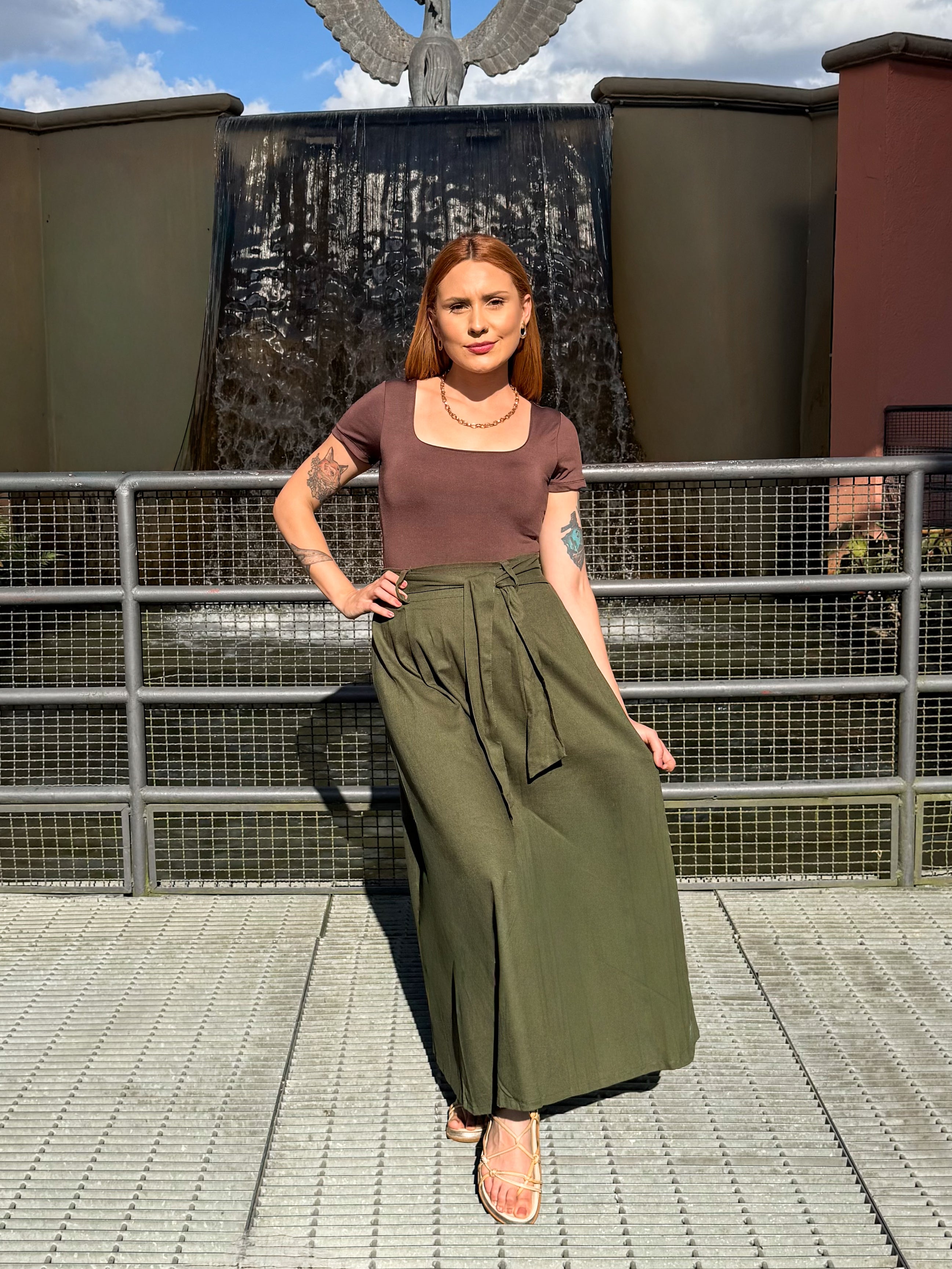 Saia Linho Cós Elástico