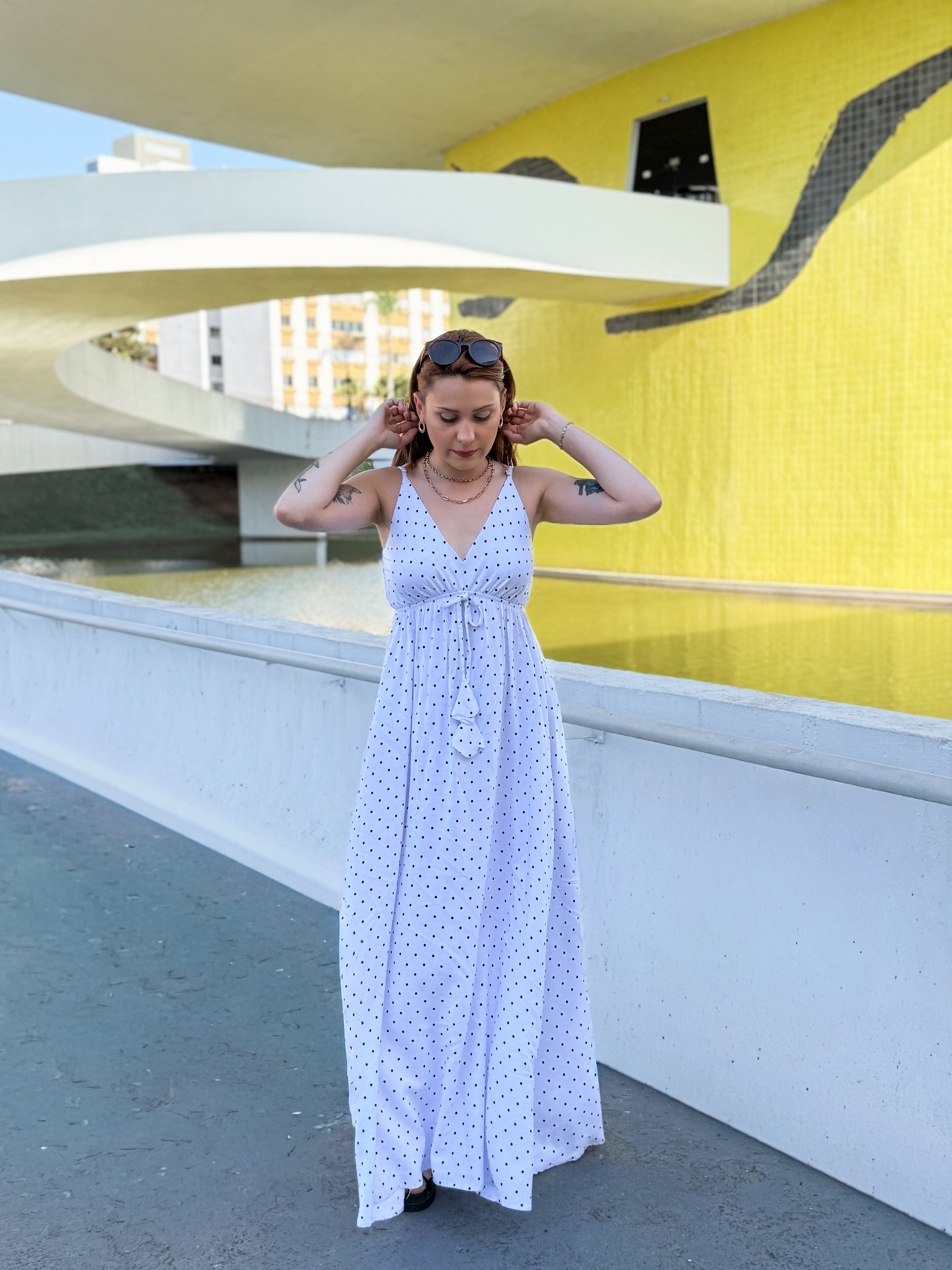 Vestido Longo de Poá Laura