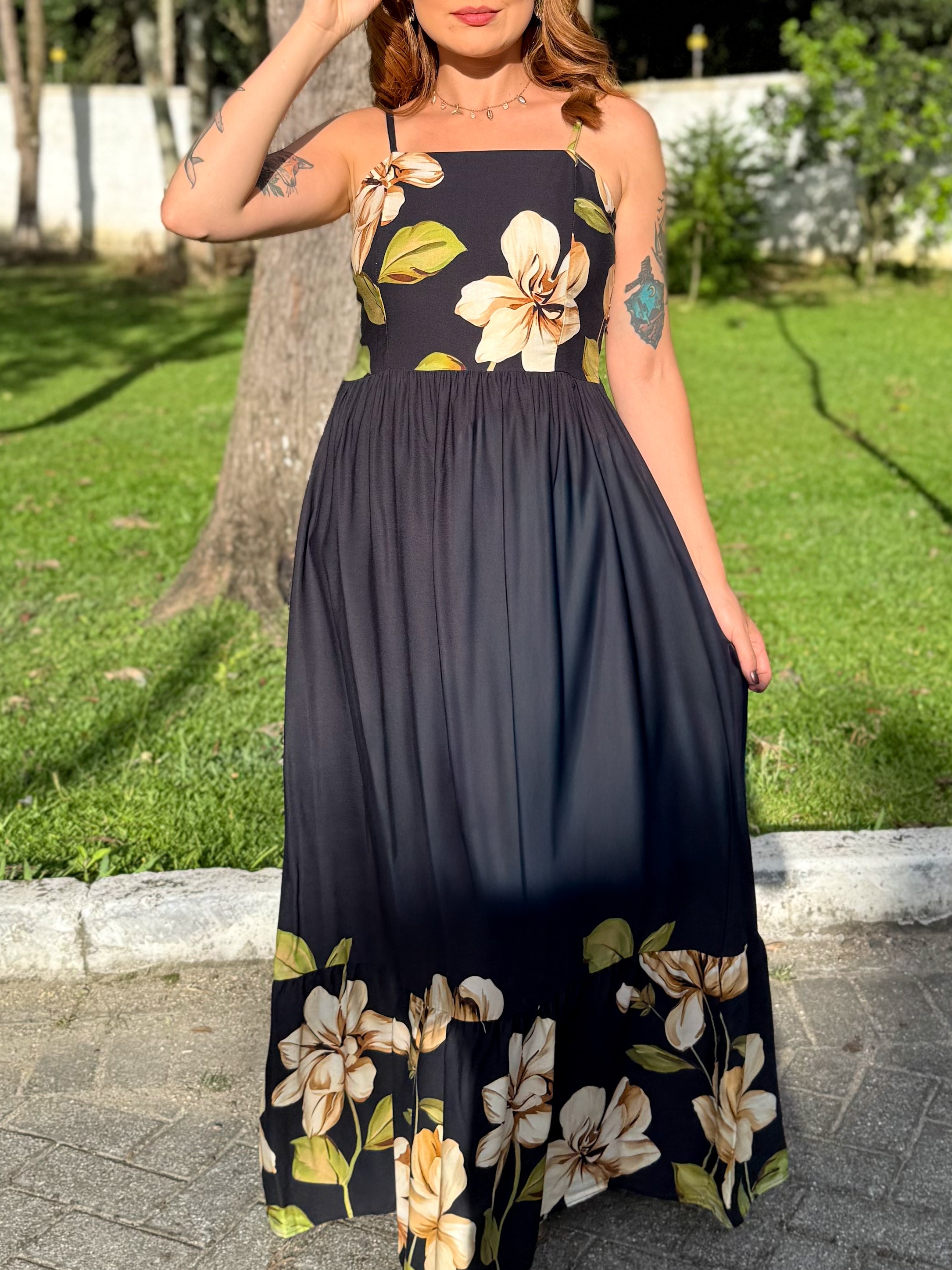 Vestido Estampado de Alça Carol