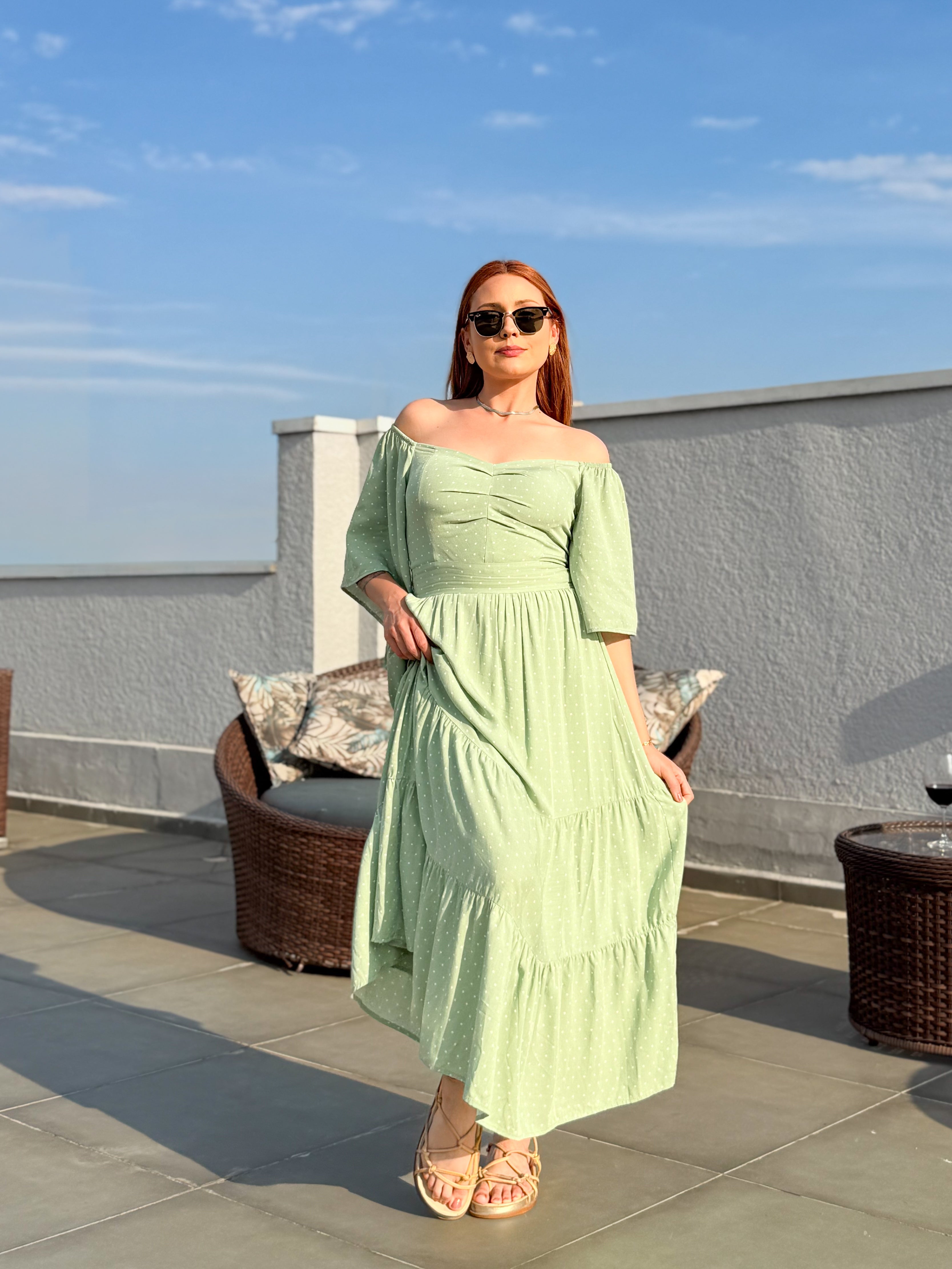 Vestido de Viscose Poá Ana