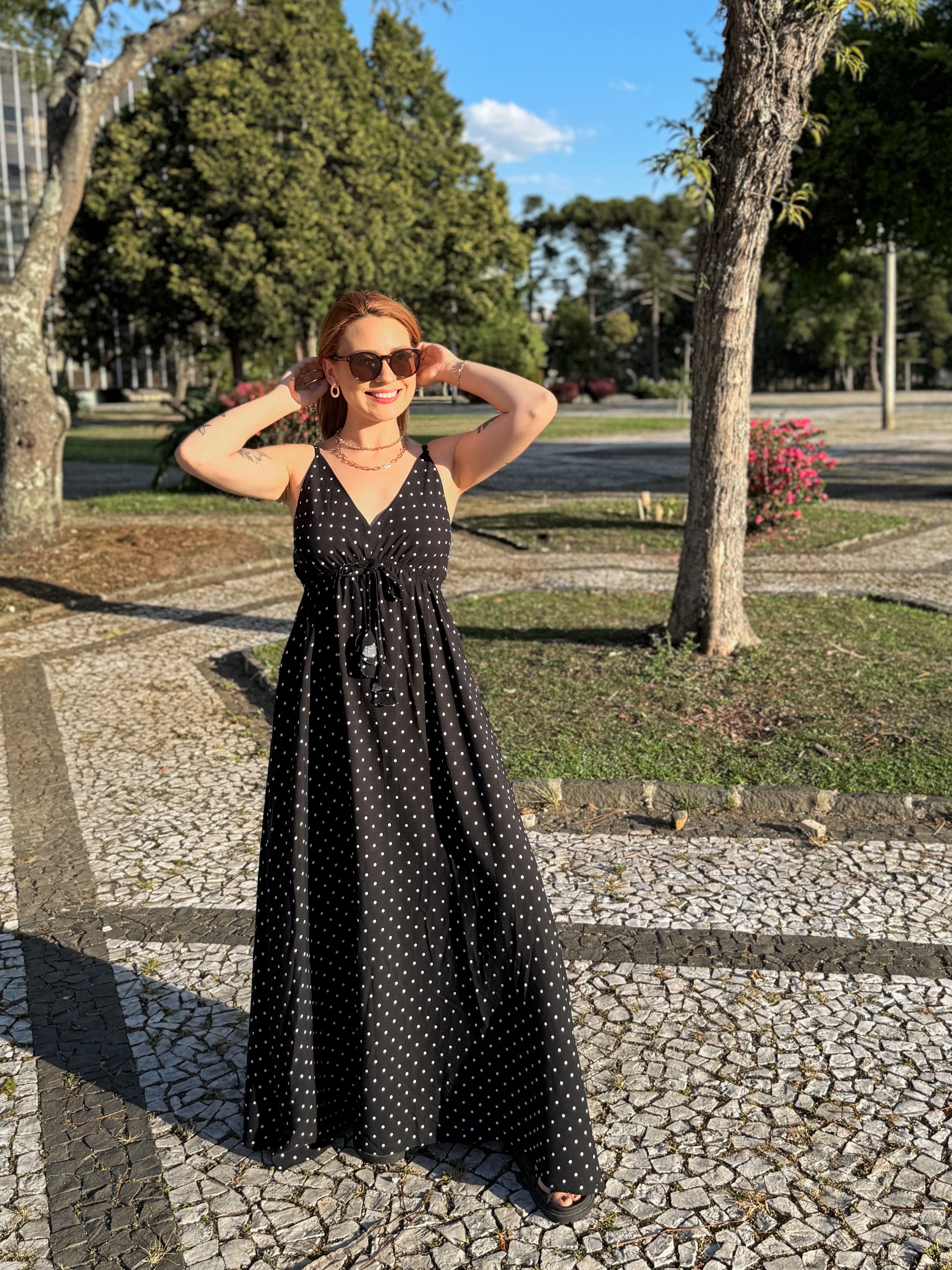 Vestido Longo de Poá Laura