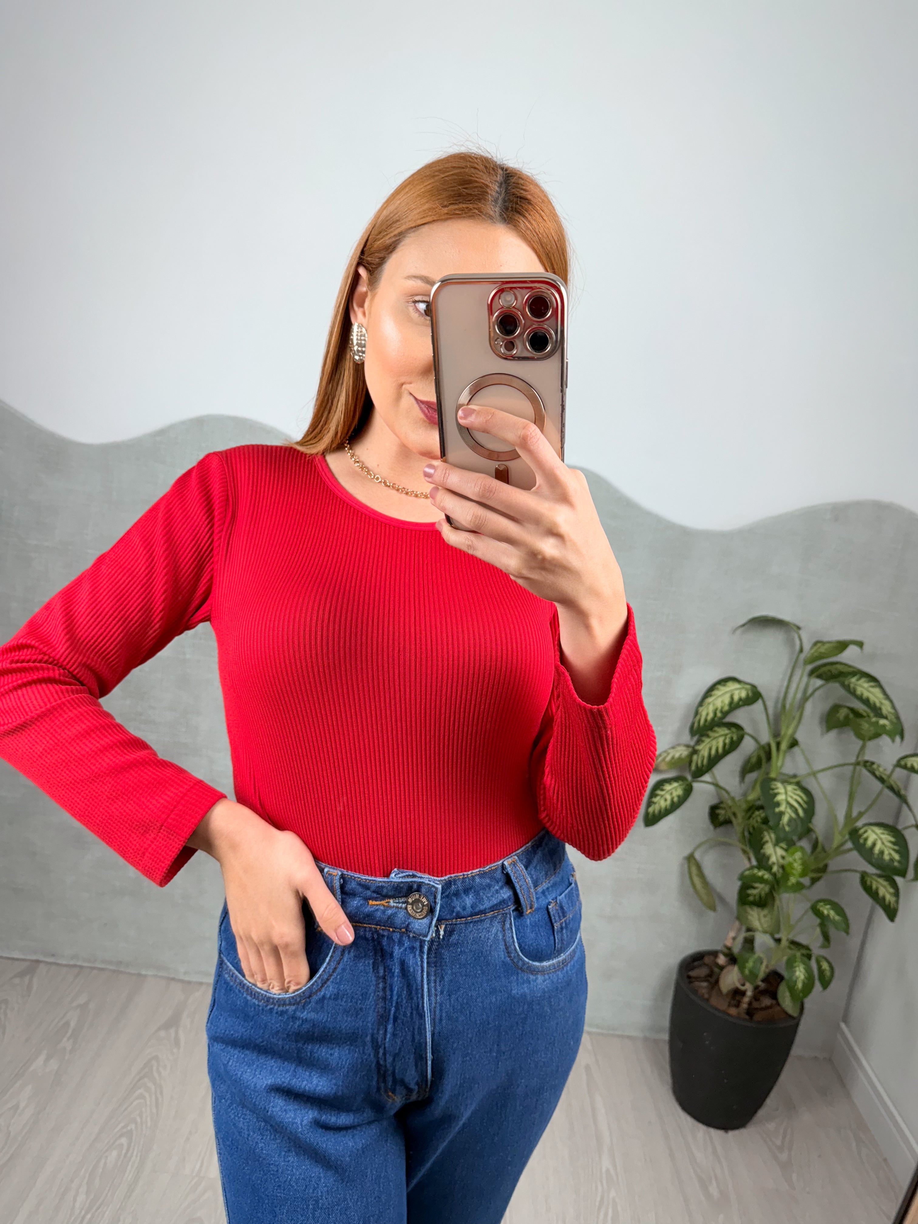 Blusa Térmica Canelada Peluciada Por Dentro