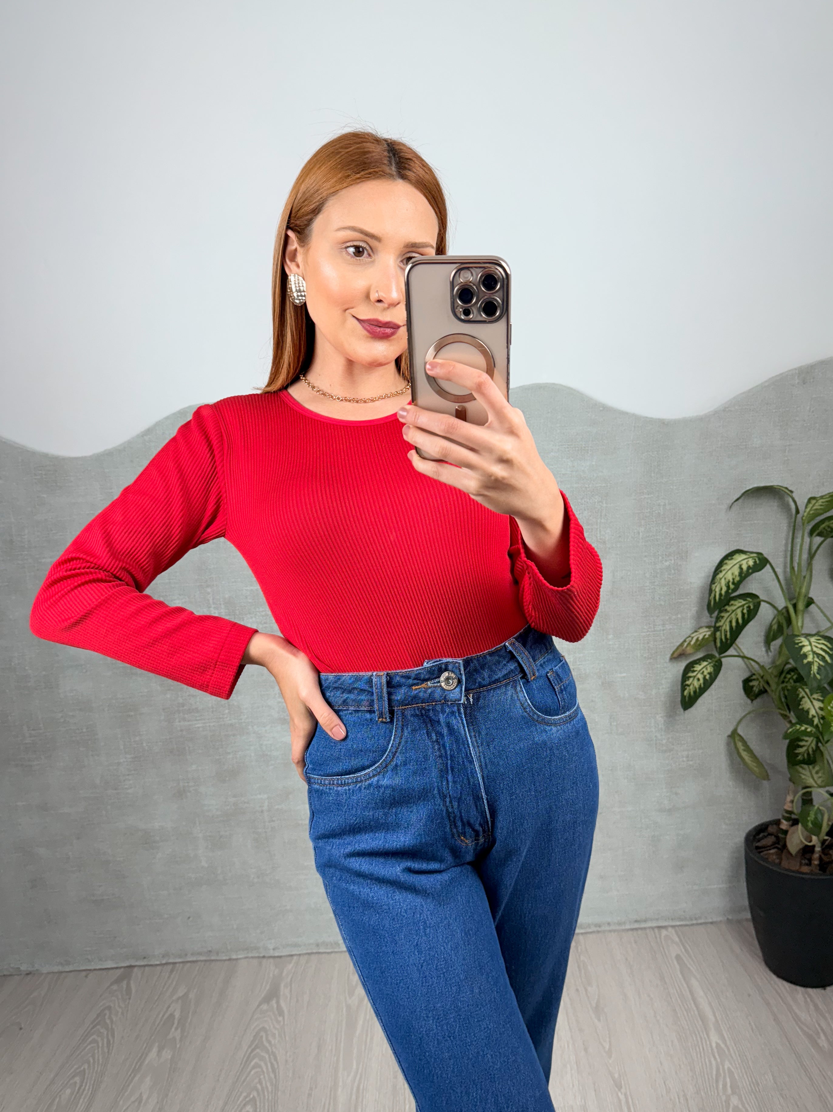 Blusa Térmica Canelada Peluciada Por Dentro