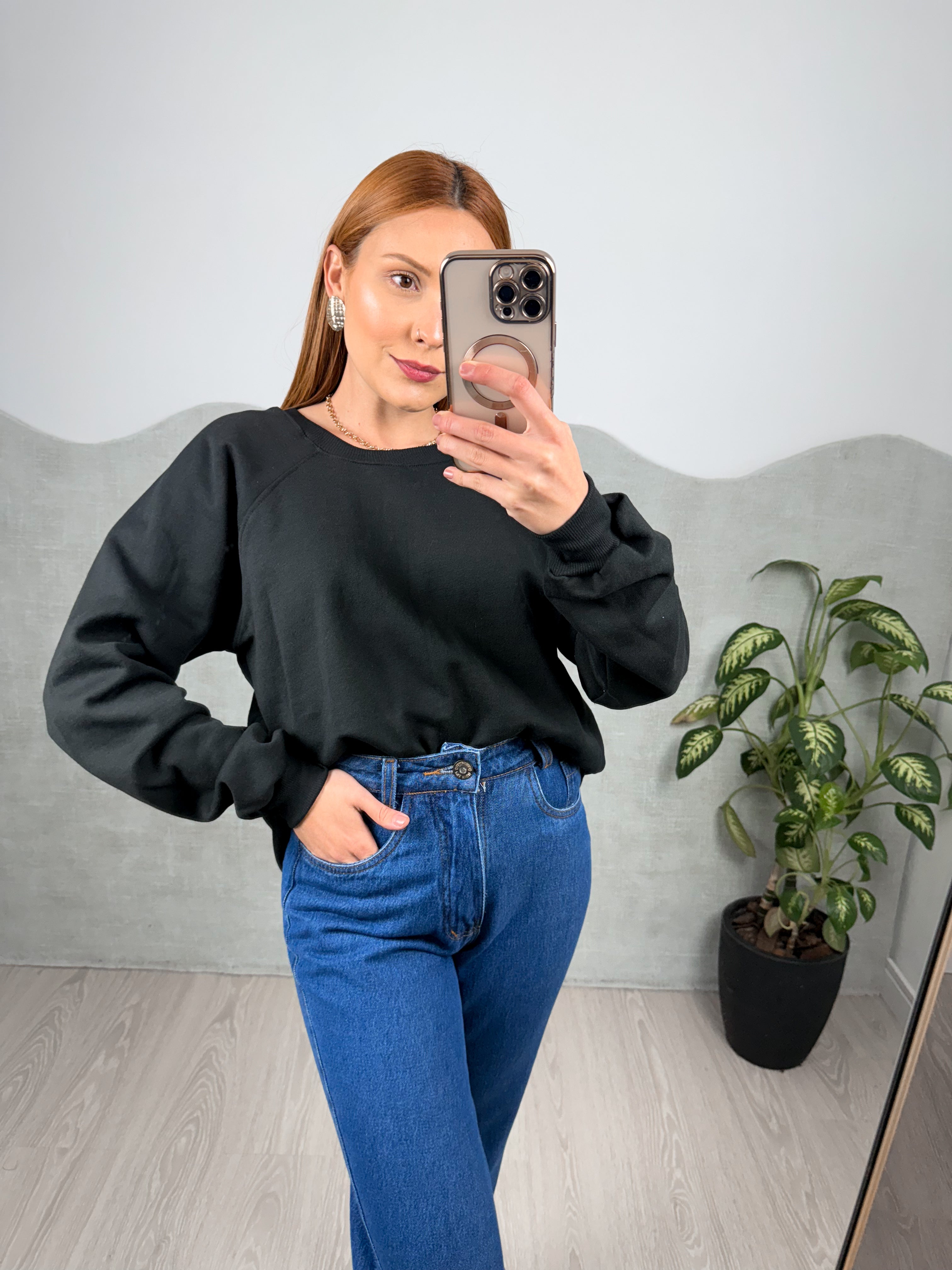 Blusa Moletom Alongada Peluciada