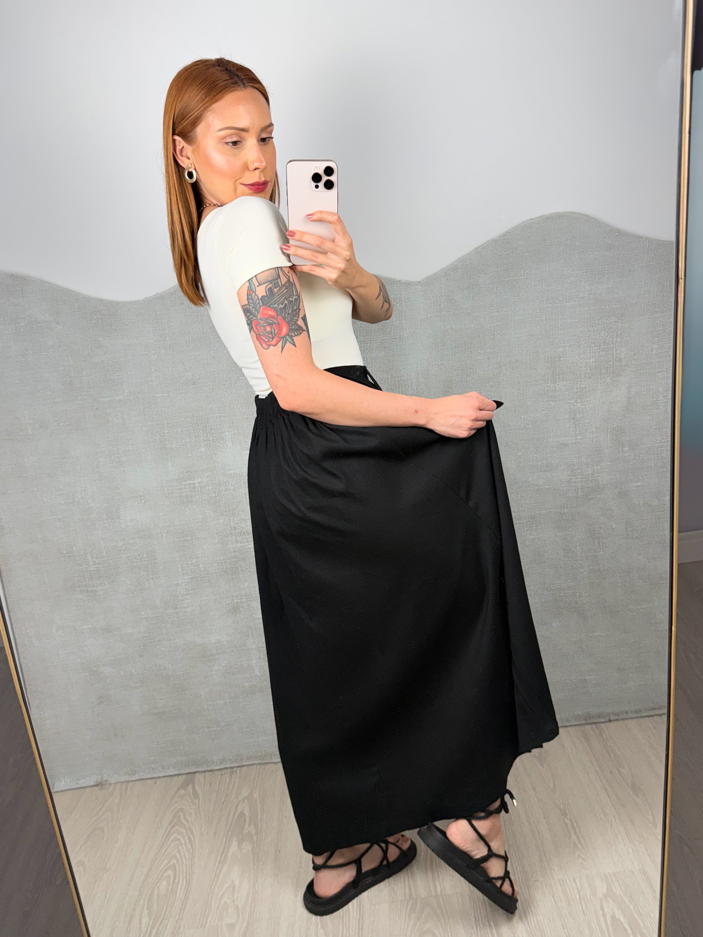 Saia Linho Cós Elástico