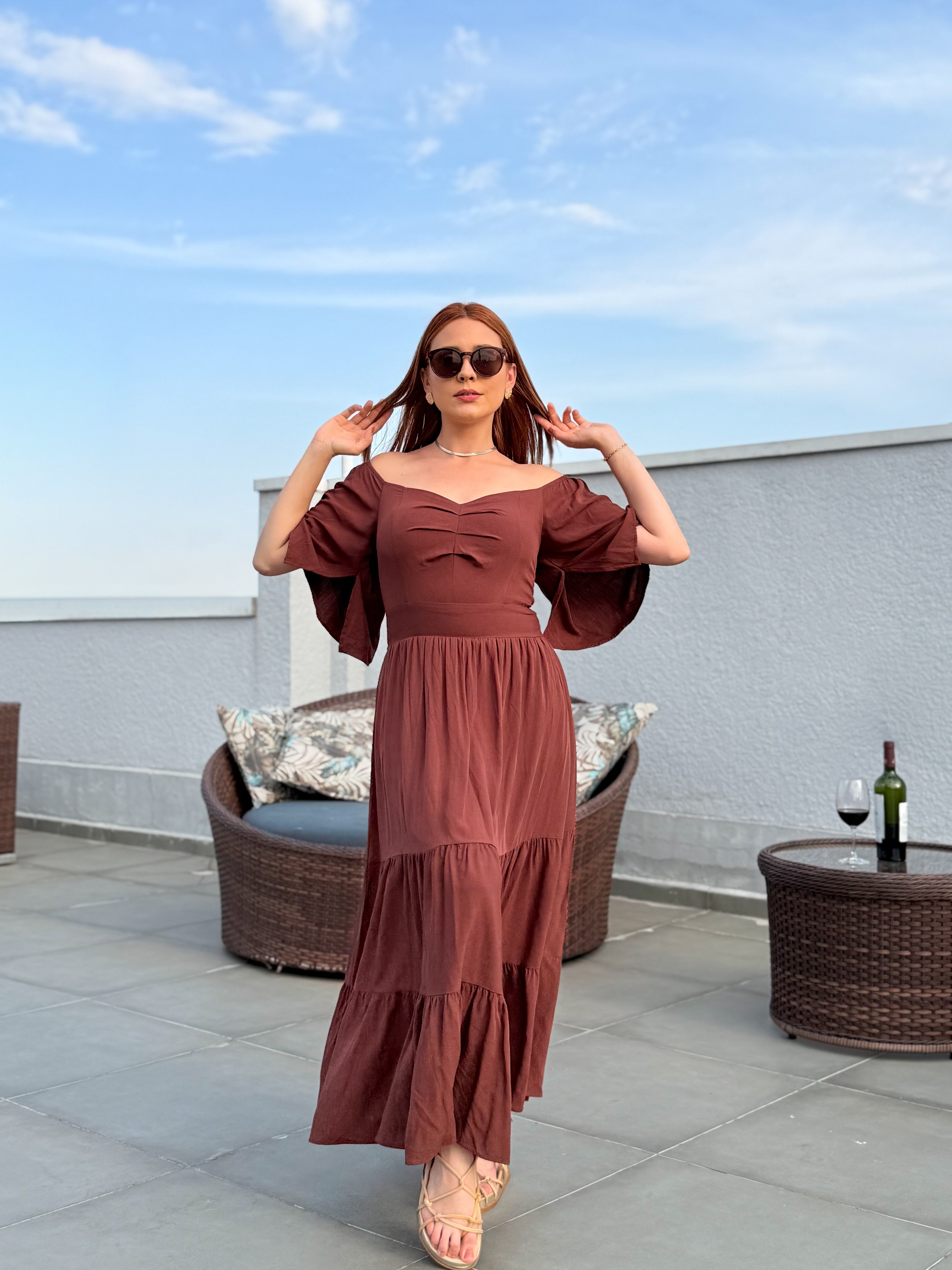 Vestido de Viscose Liso Ana