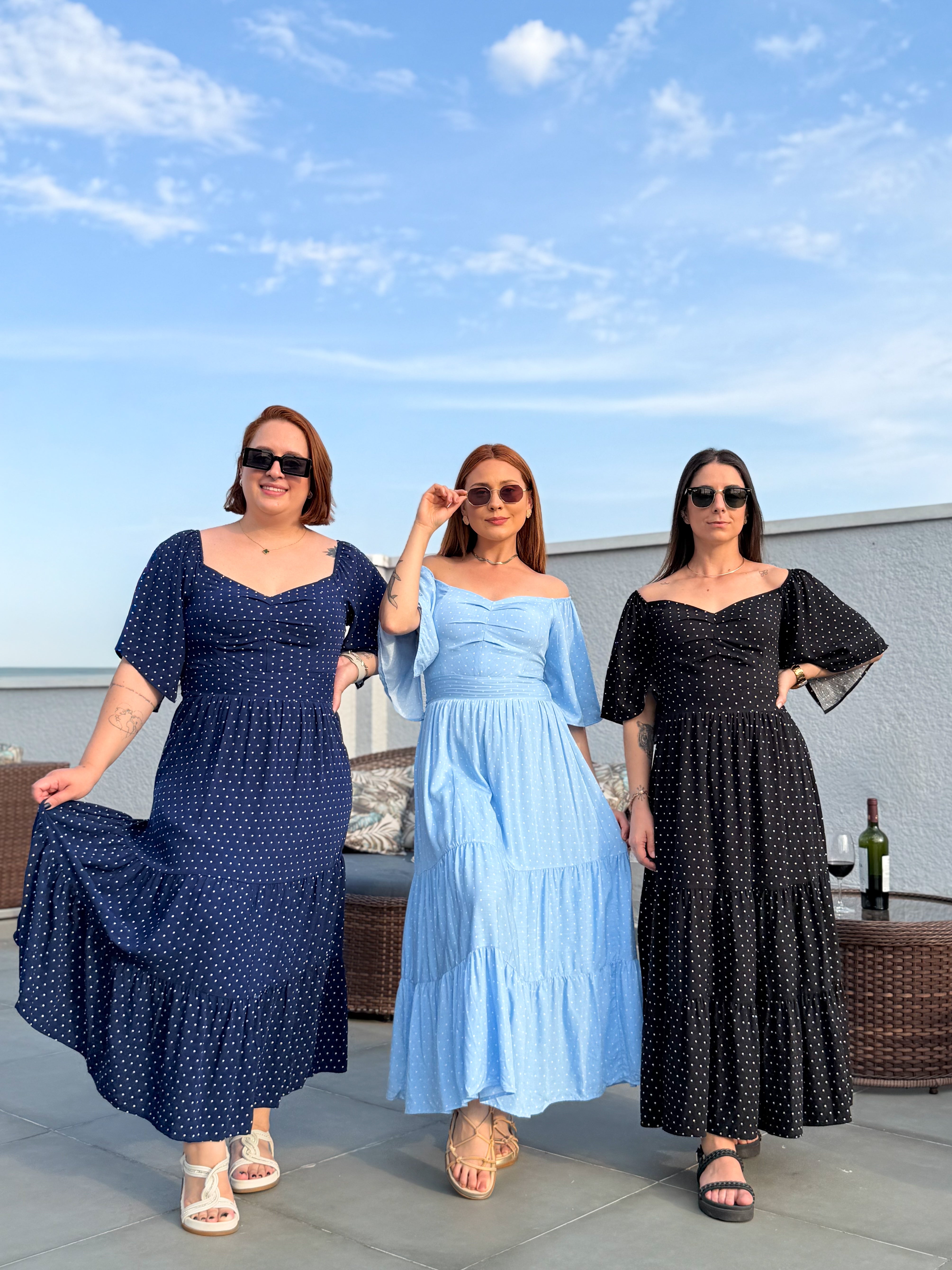 Vestido de Viscose Poá Ana