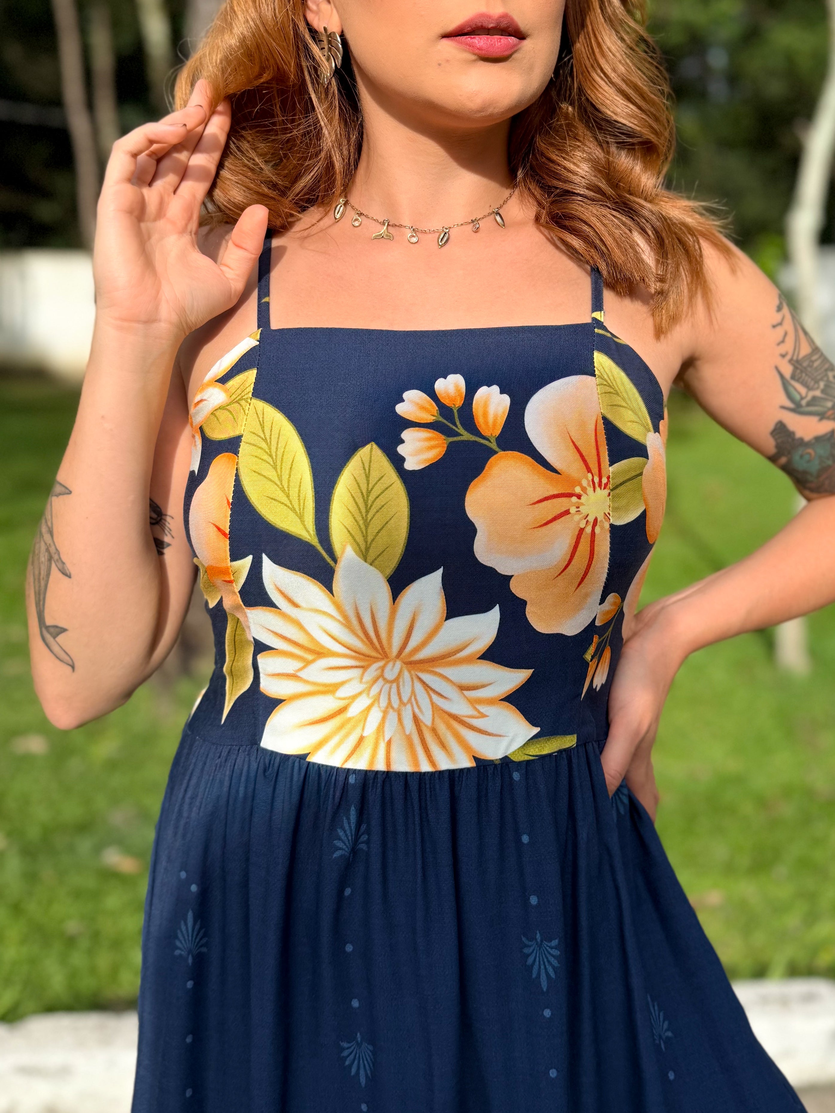 Vestido Estampado de Alça Carol