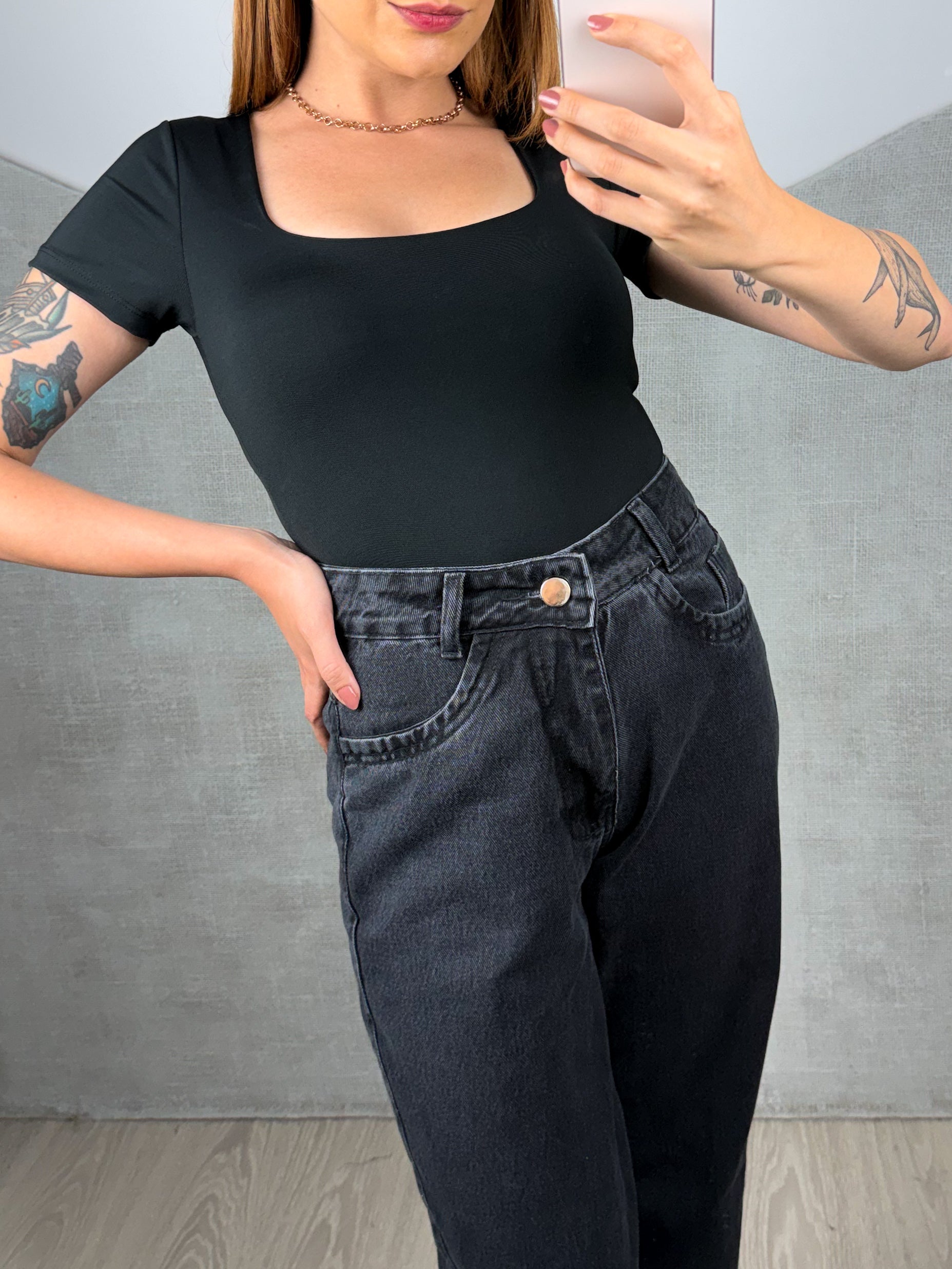 Calça Jeans Wide Leg Estonada Manu