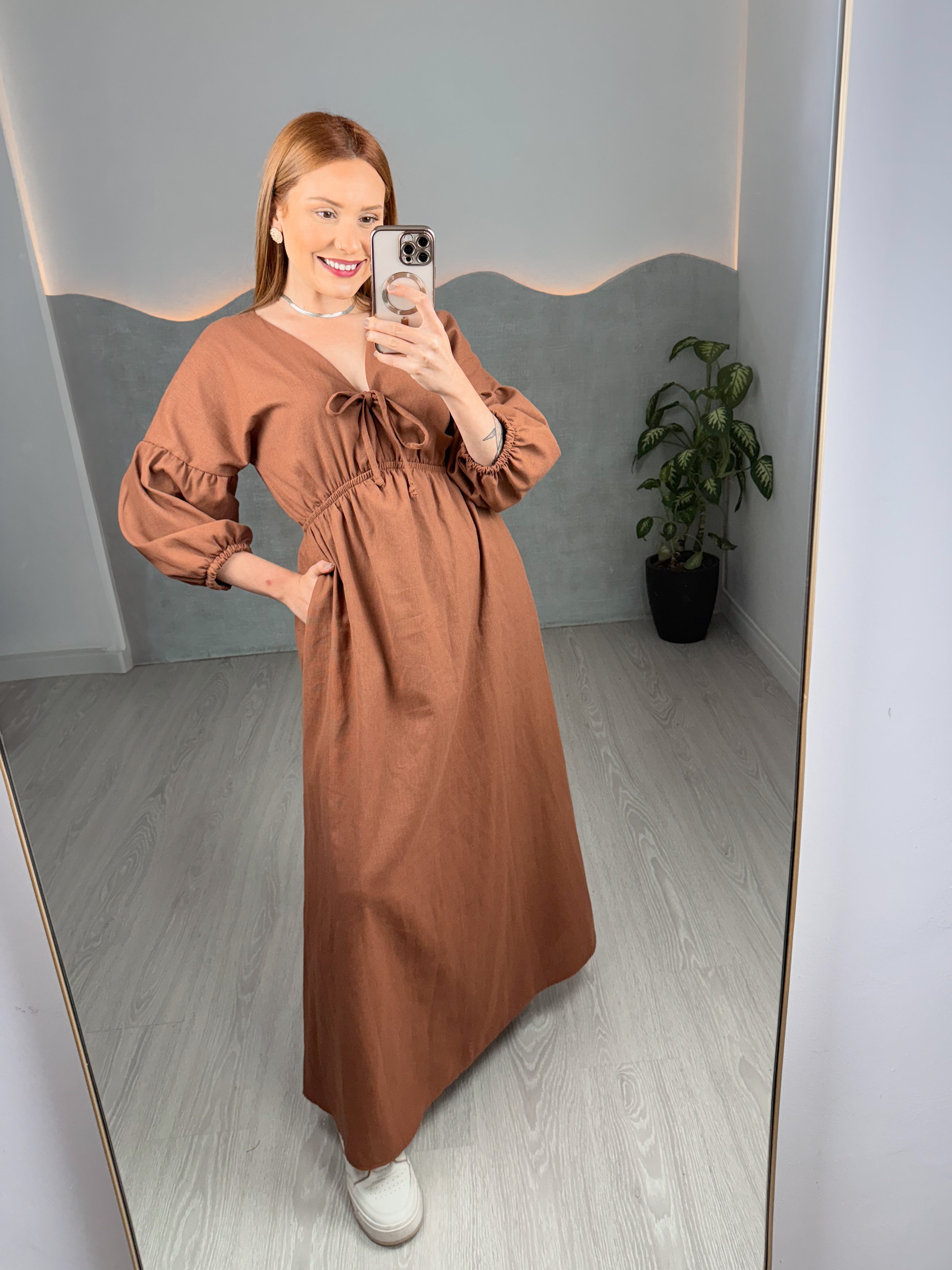 Vestido de Linho Mel