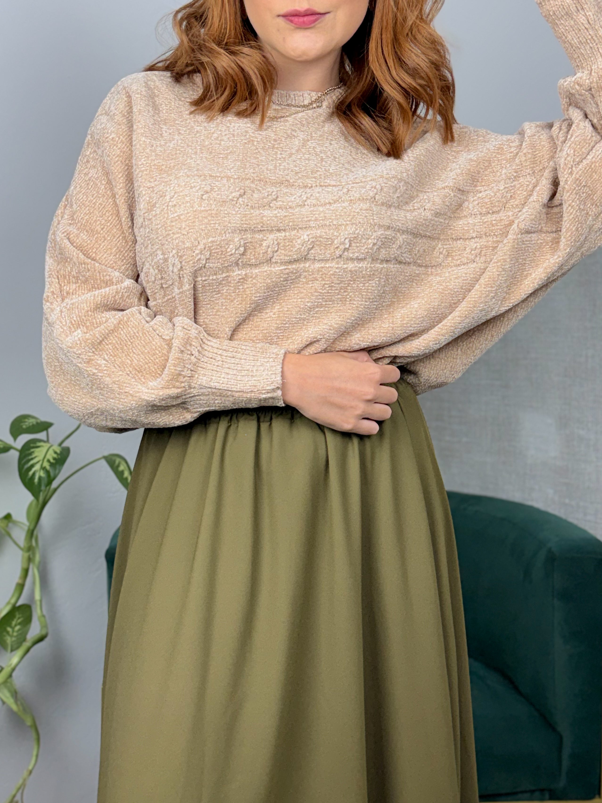 Blusa Tricot Chenille Morcego Dallas