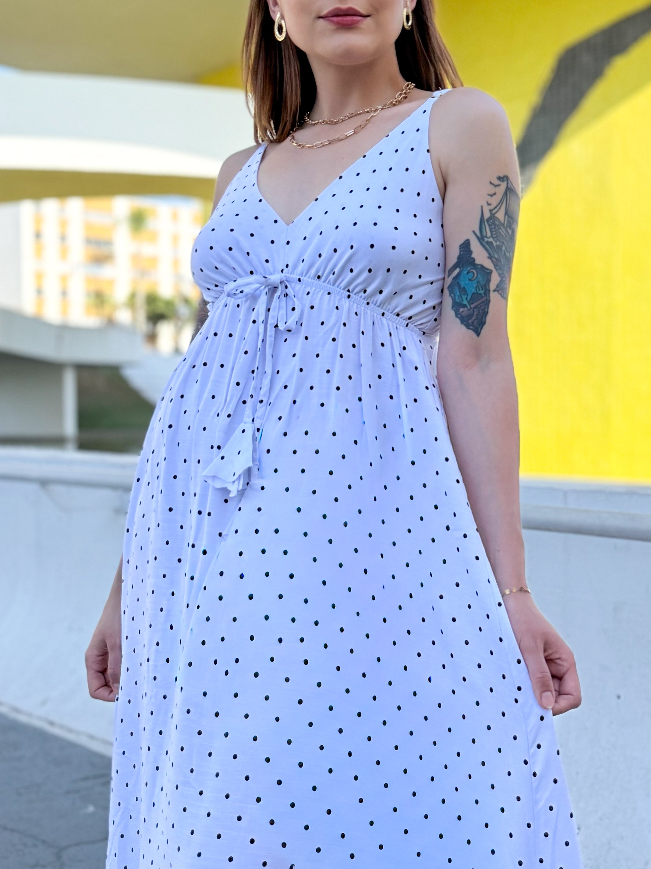 Vestido Longo de Poá Laura