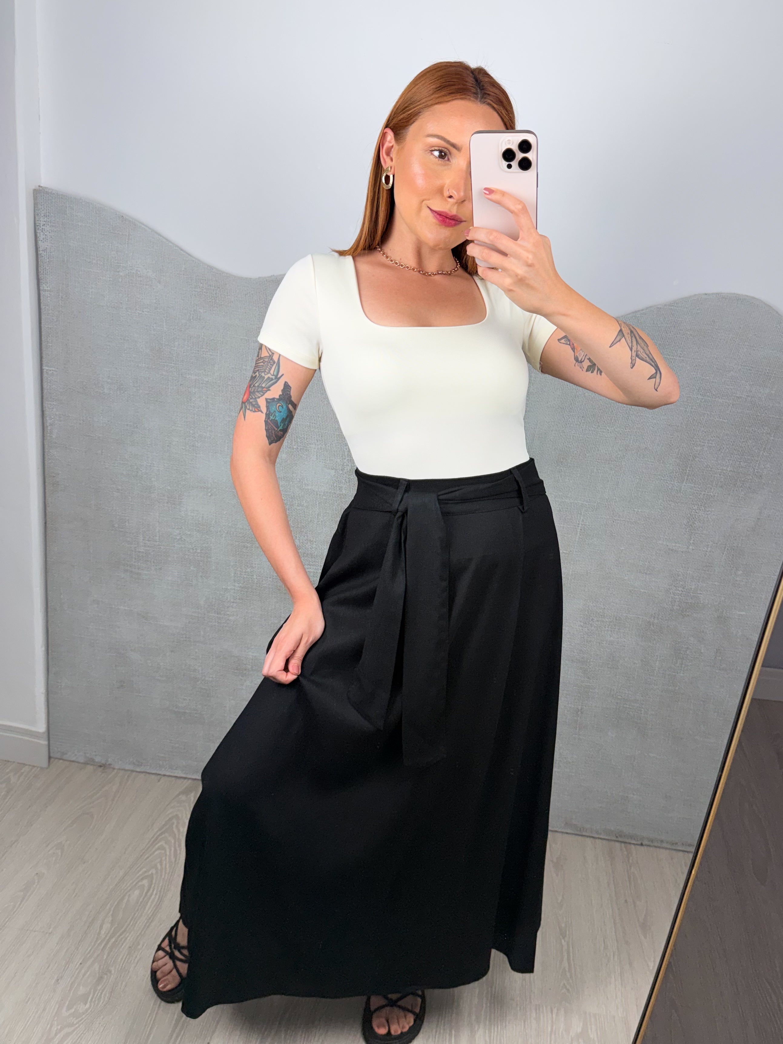 Saia Linho Cós Elástico