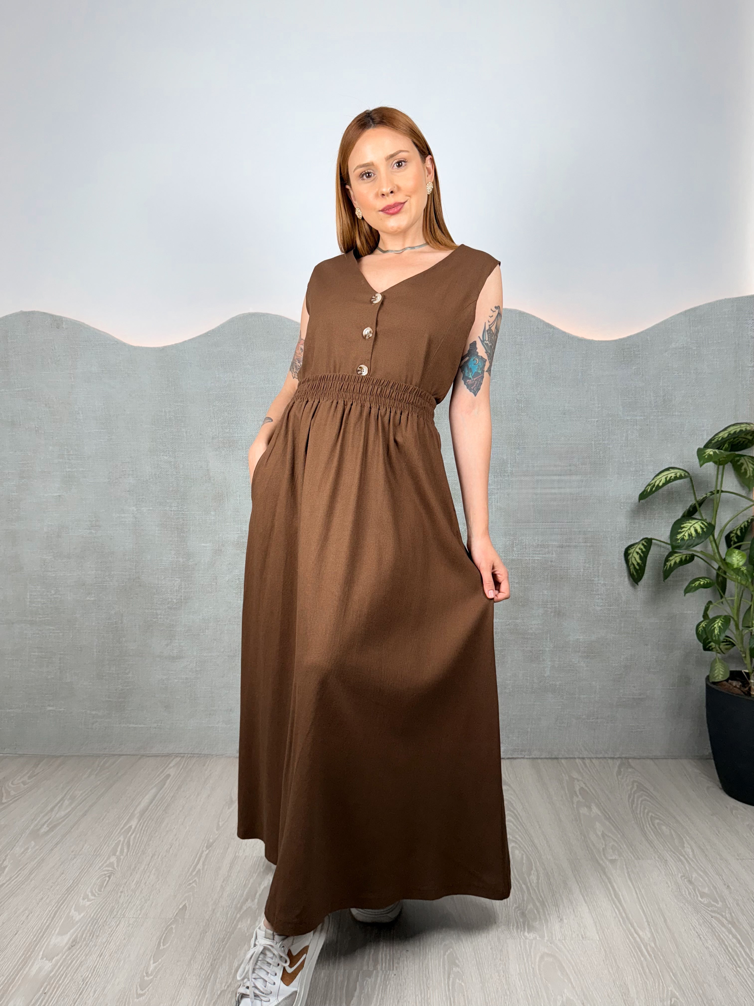Conjunto de Linho Catarina Colete e Saia