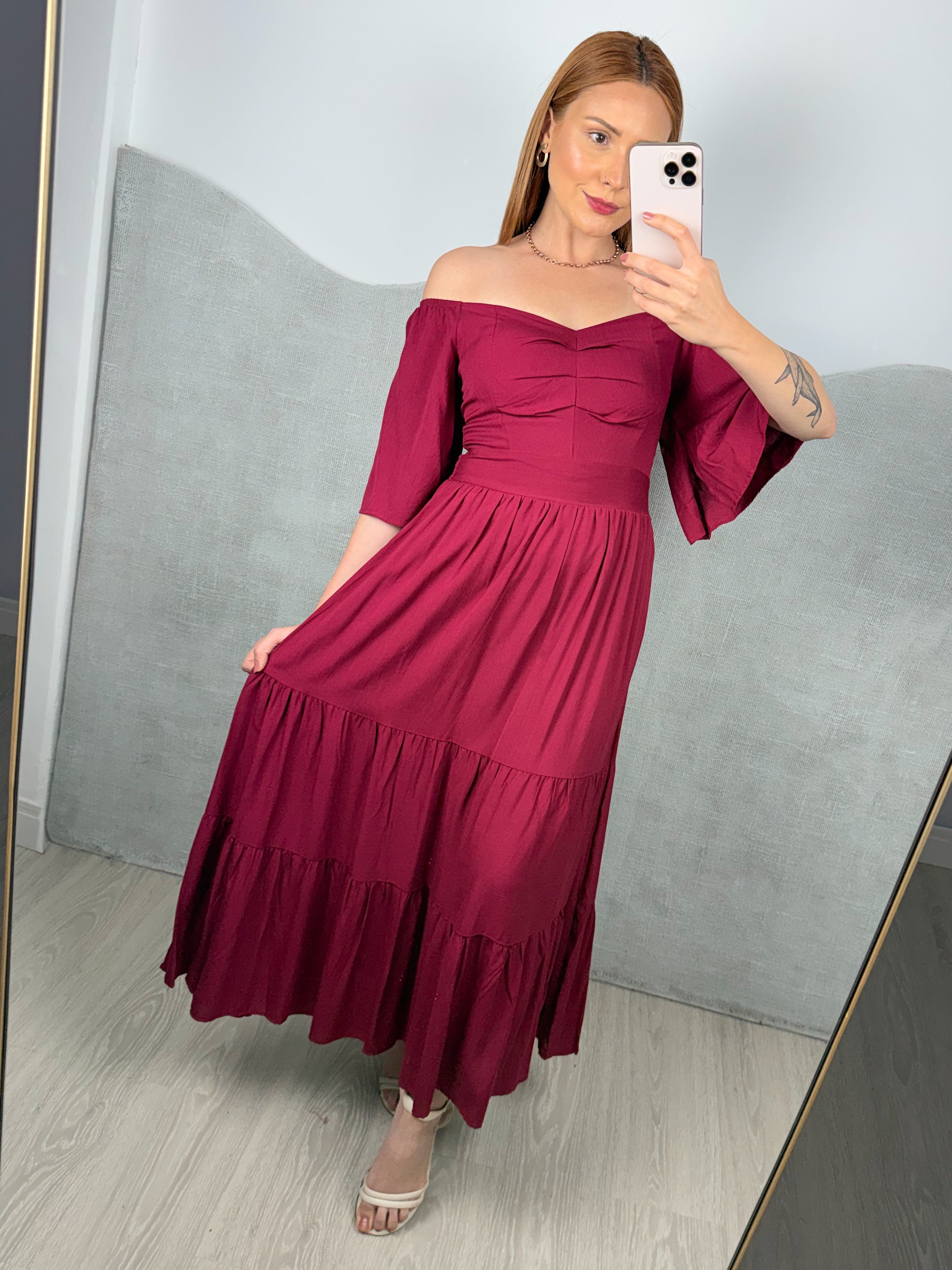 Vestido de Viscose Liso Ana