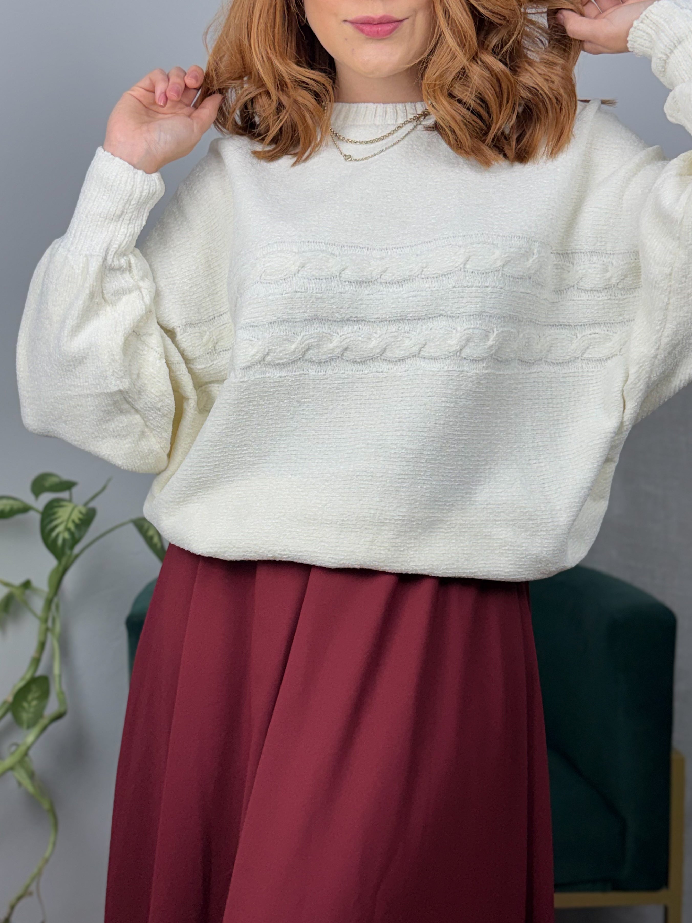 Blusa Tricot Chenille Morcego Dallas