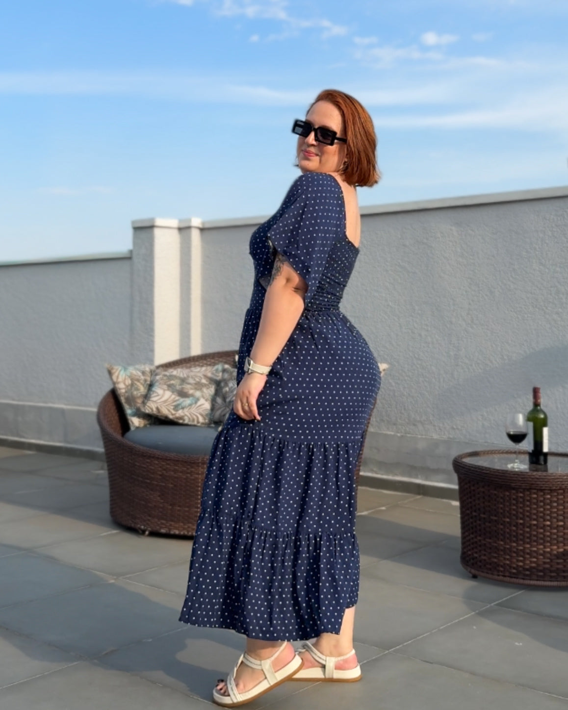 Vestido de Viscose Poá Ana