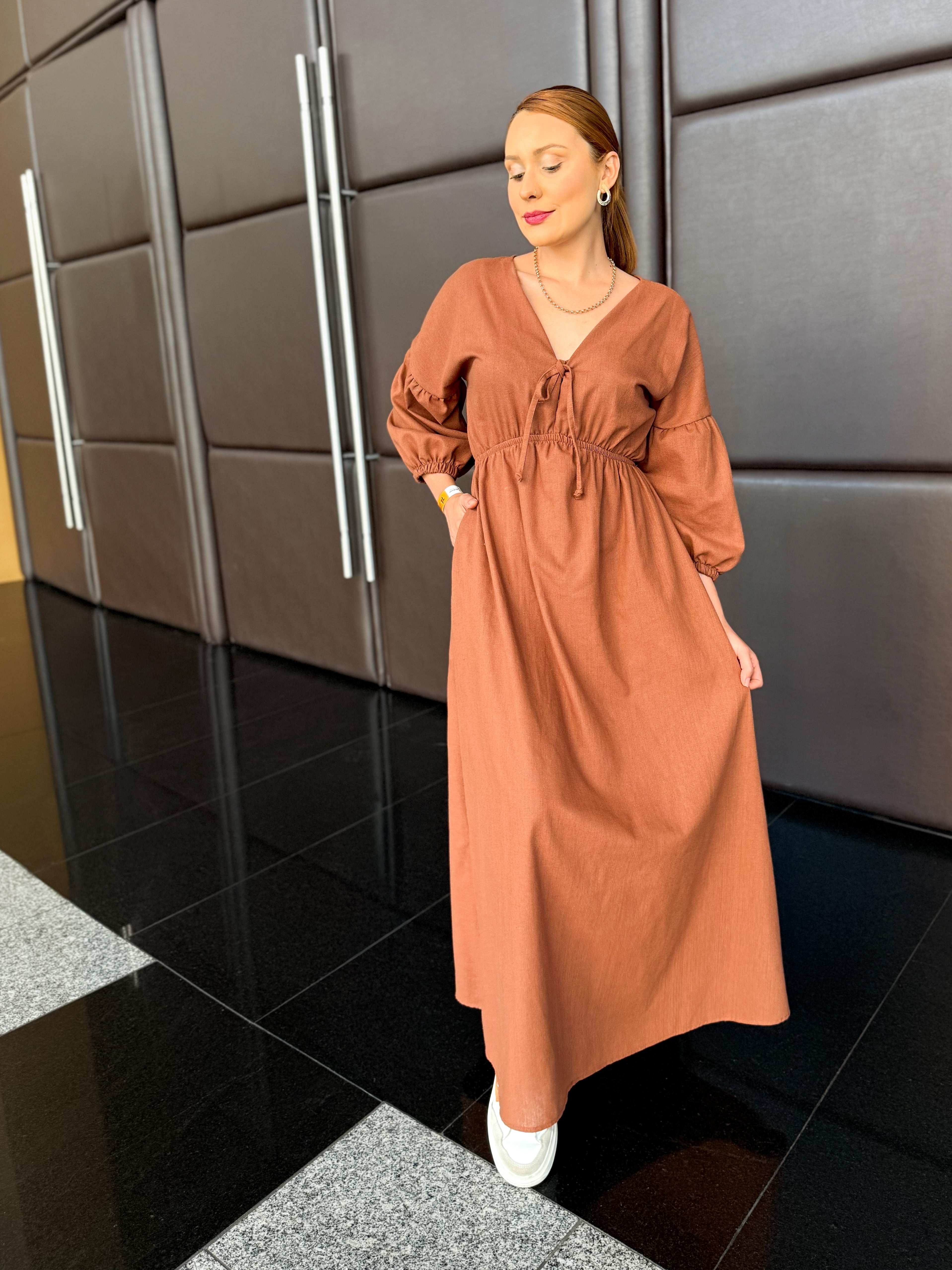Vestido de Linho Mel