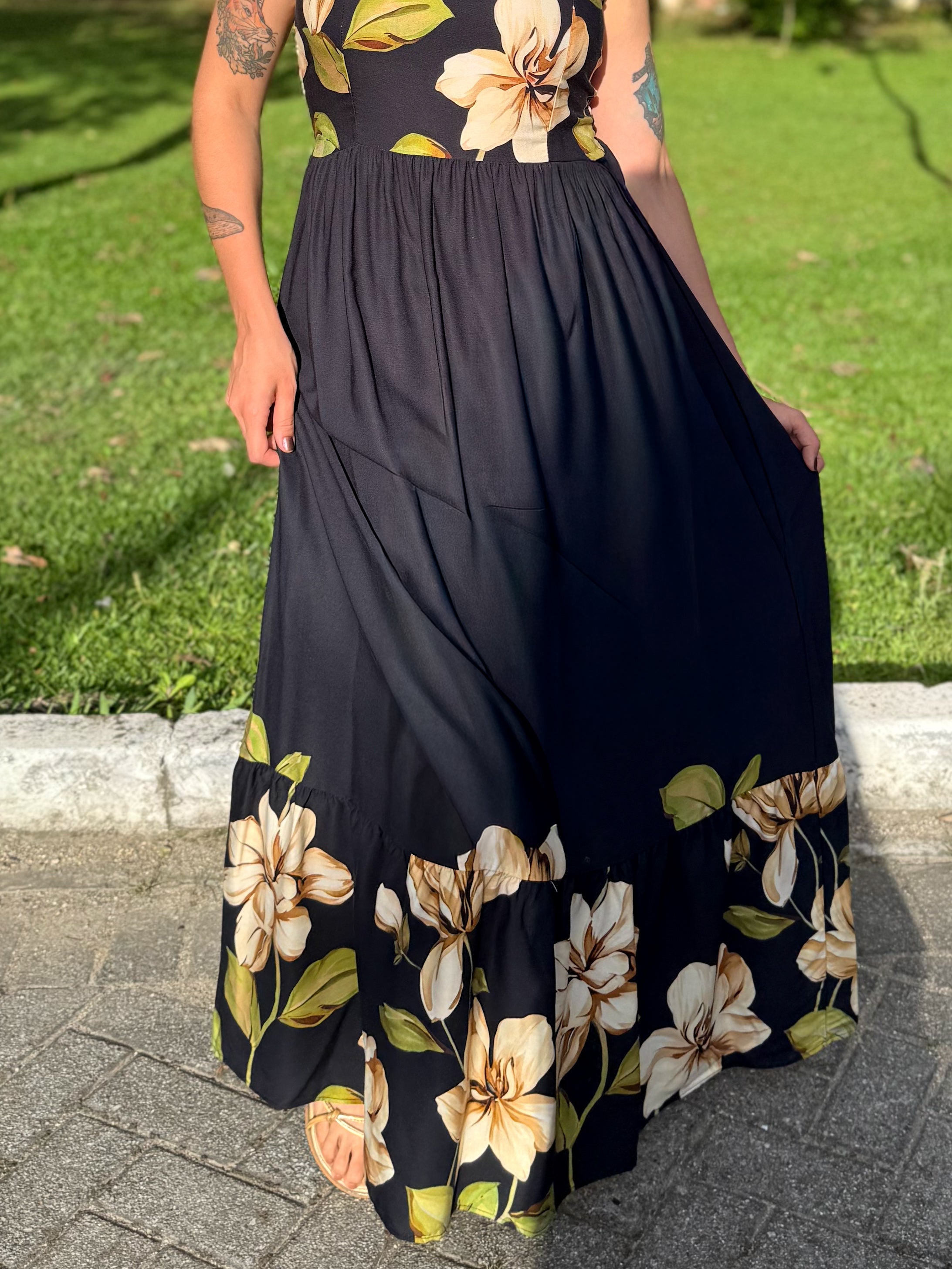 Vestido Estampado de Alça Carol