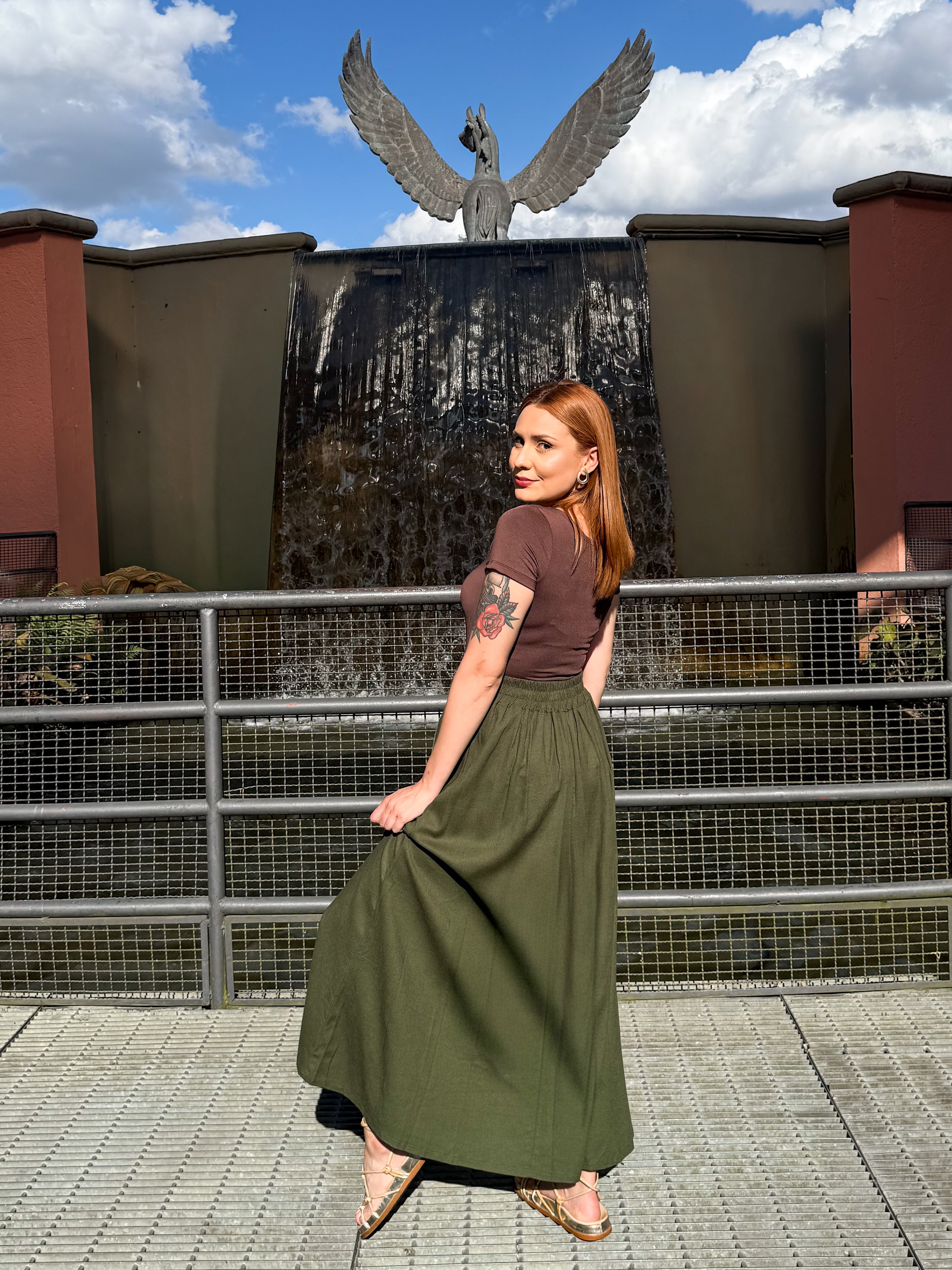 Saia Linho Cós Elástico