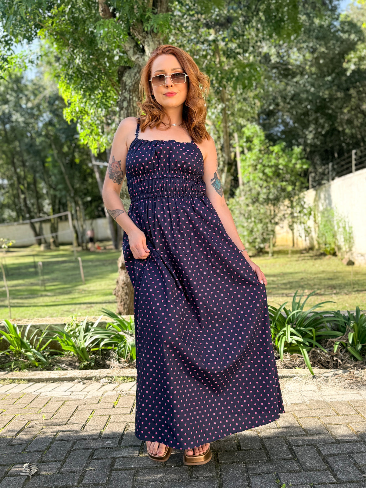 Vestido de Poá Cora