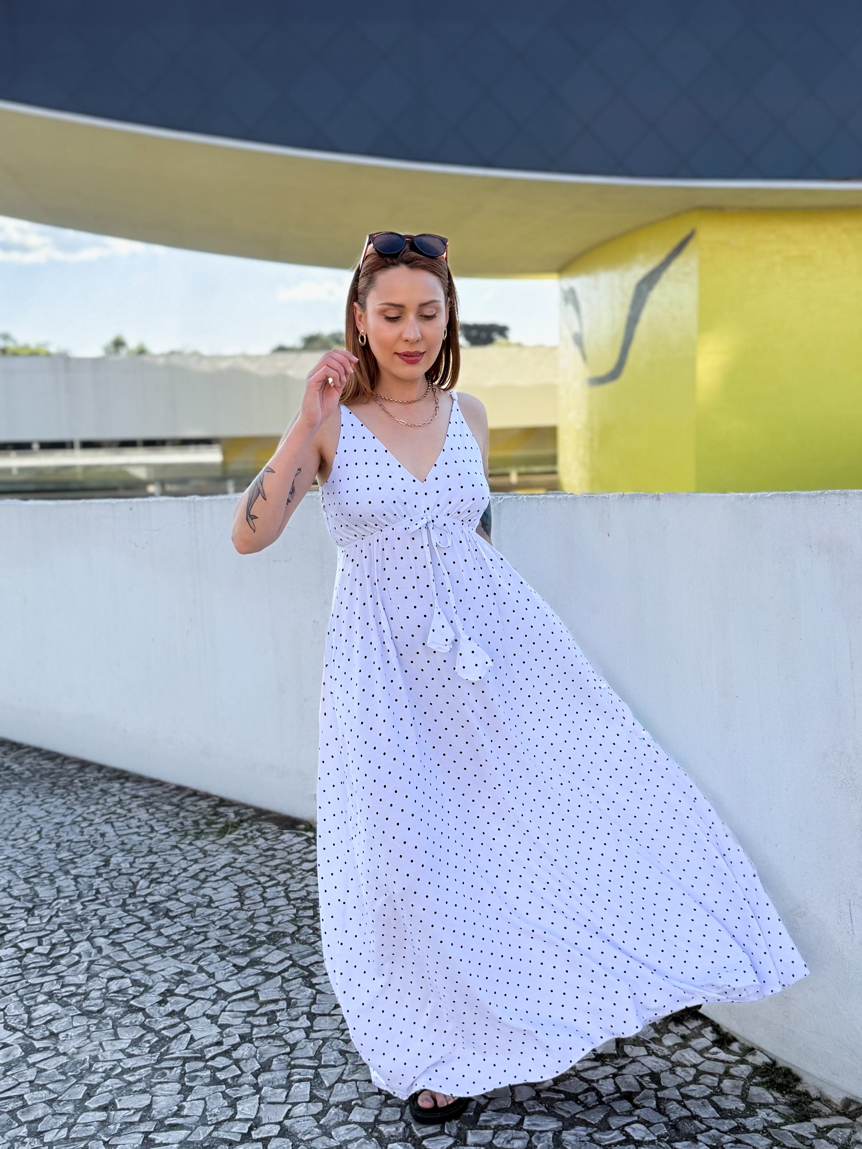 Vestido Longo de Poá Laura