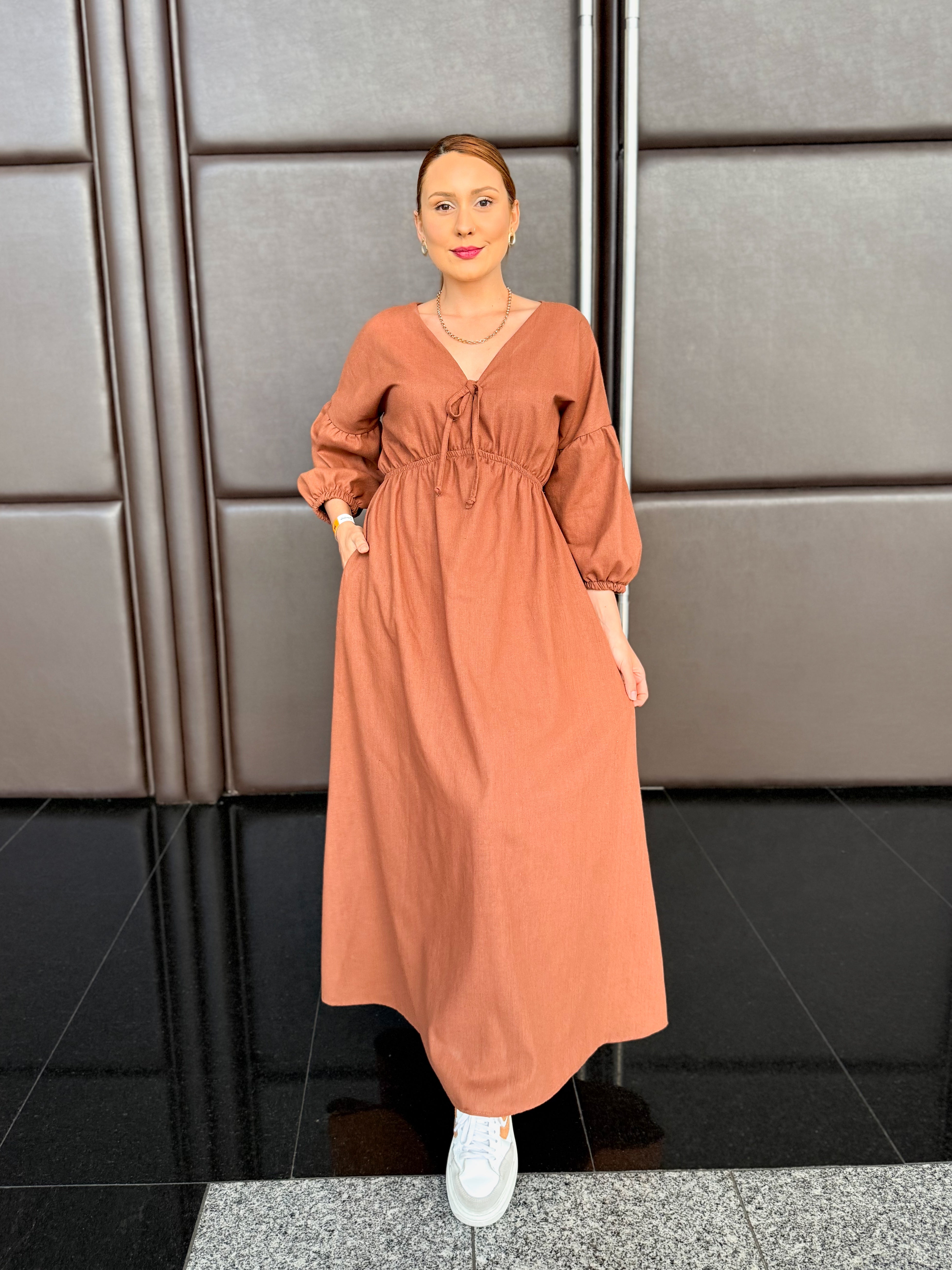 Vestido de Linho Mel