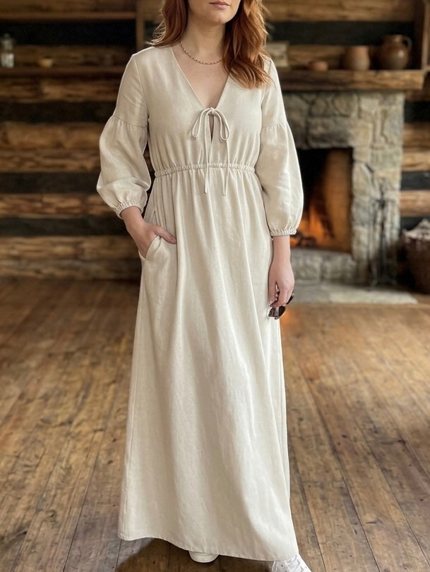 Vestido de Linho Mel