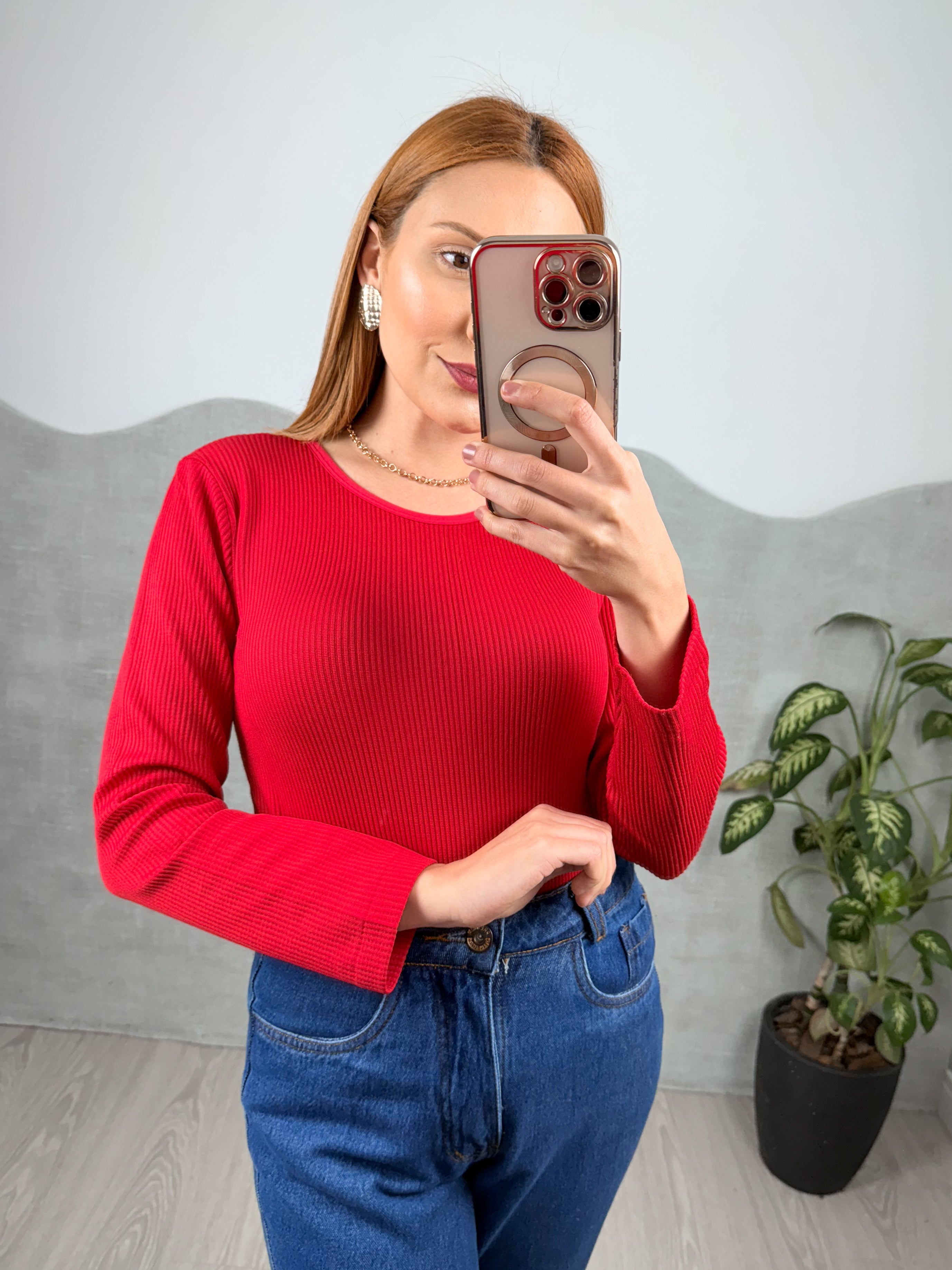 Blusa Térmica Canelada Peluciada Por Dentro
