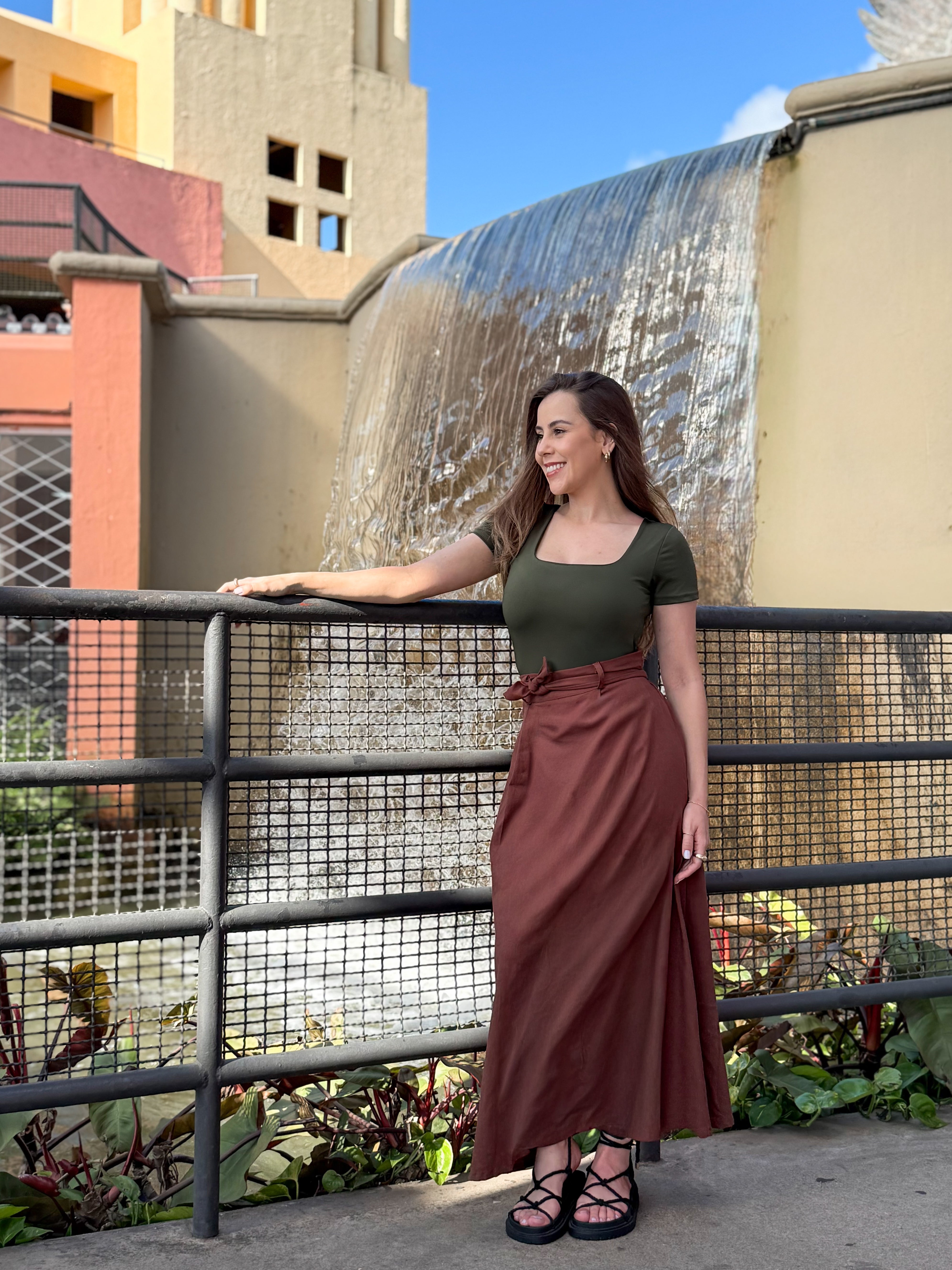 Saia Linho Cós Elástico