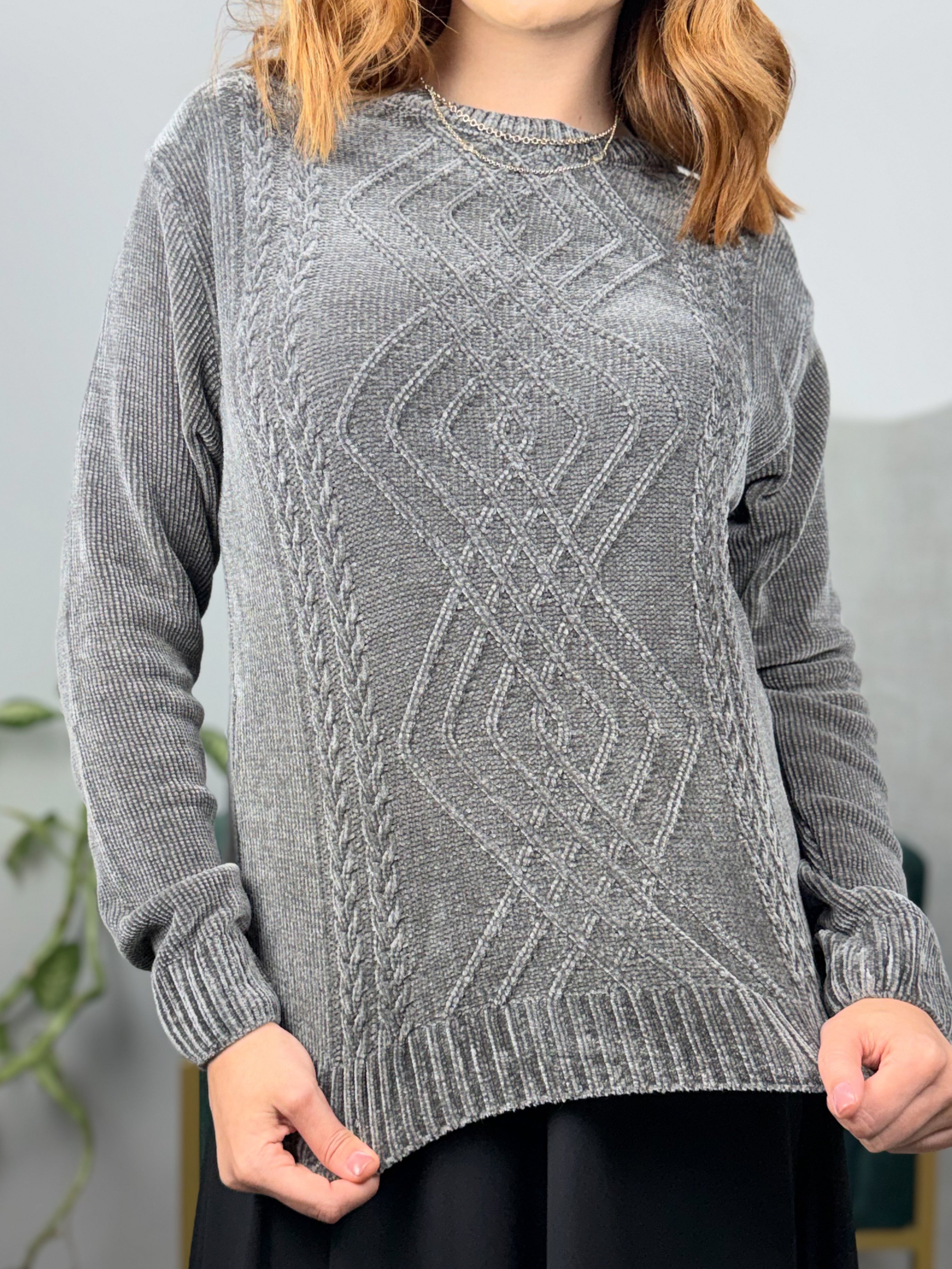Blusa Tricot Chenille Trançada