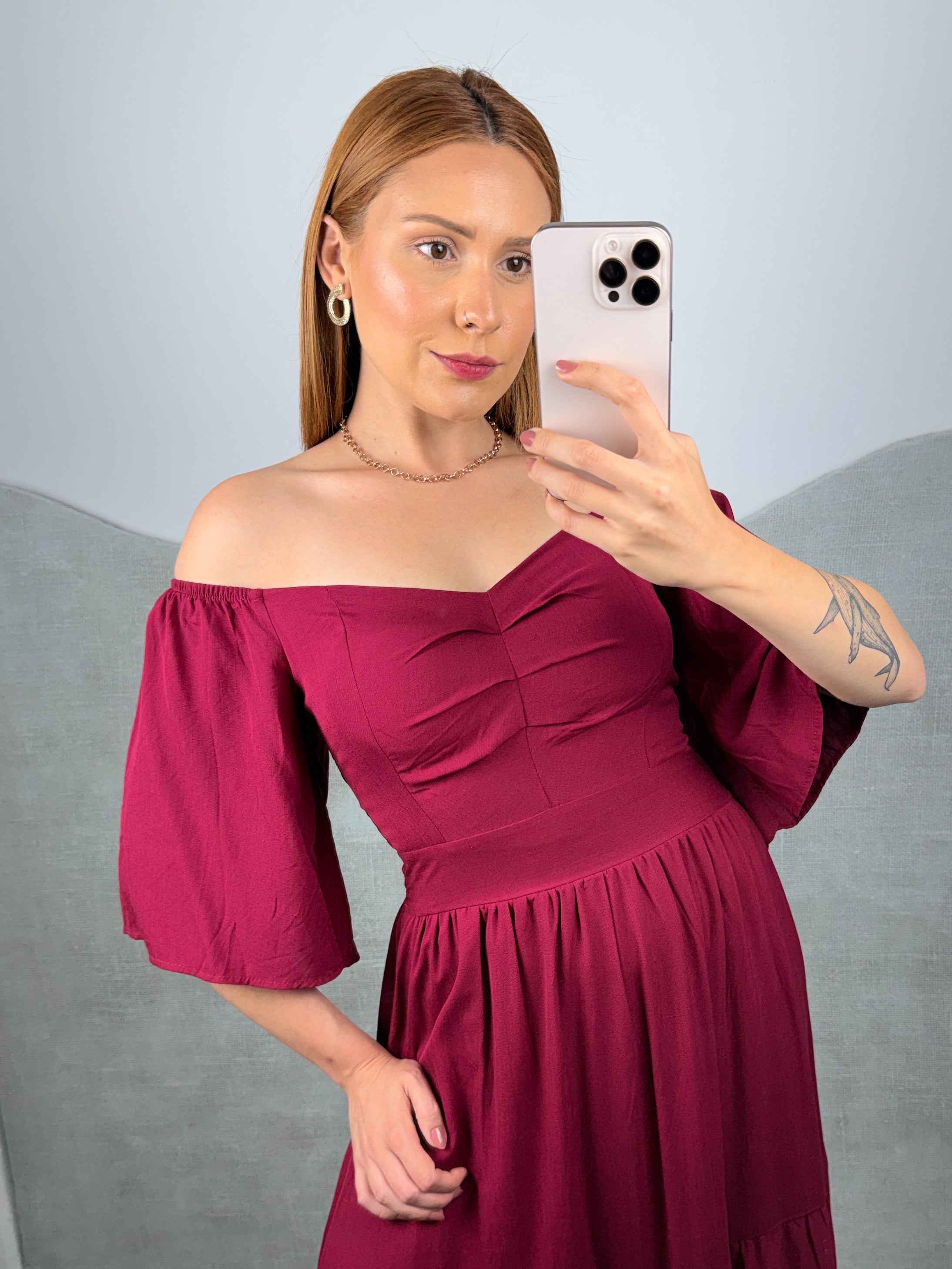 Vestido de Viscose Liso Ana