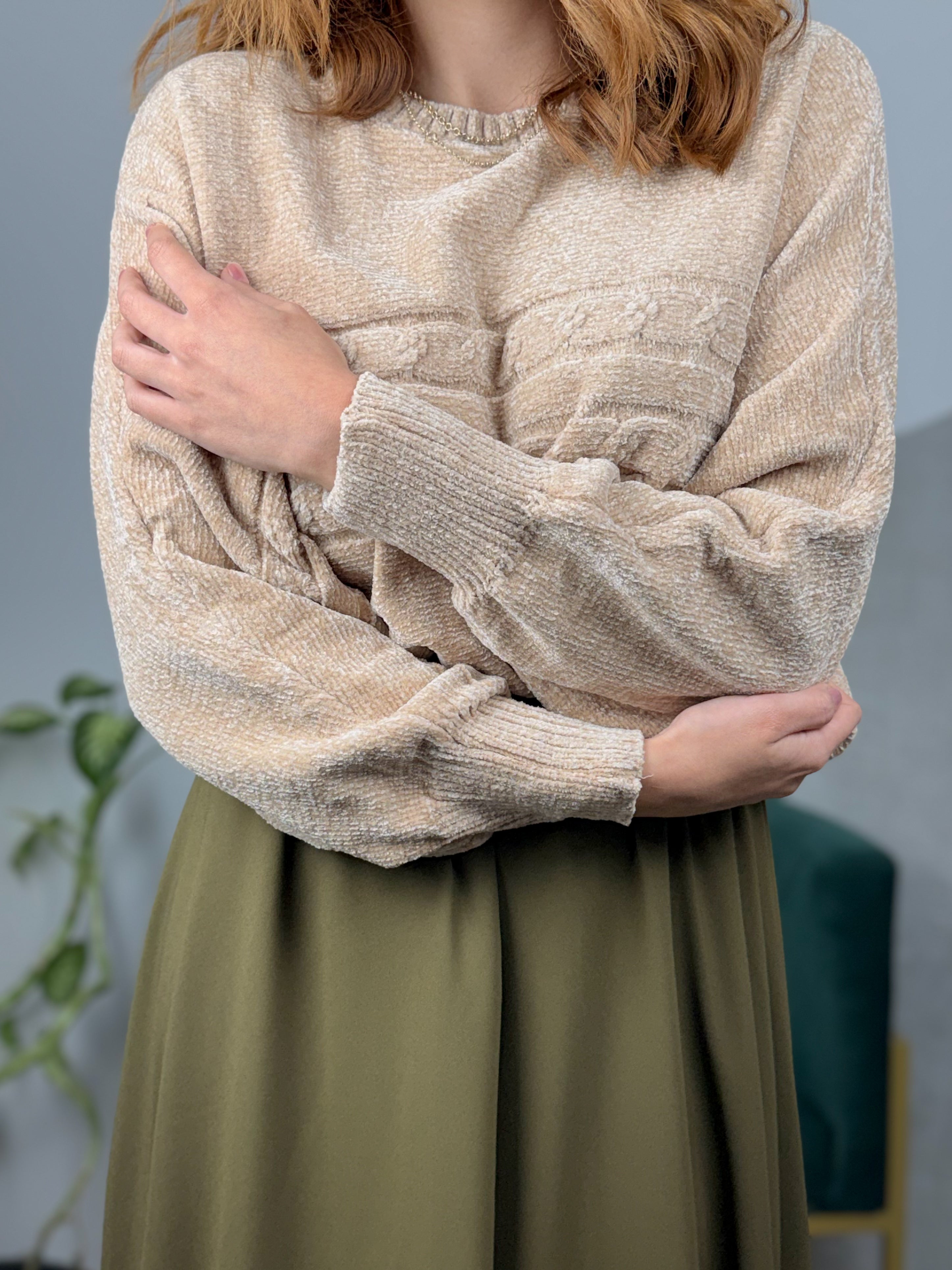 Blusa Tricot Chenille Morcego Dallas