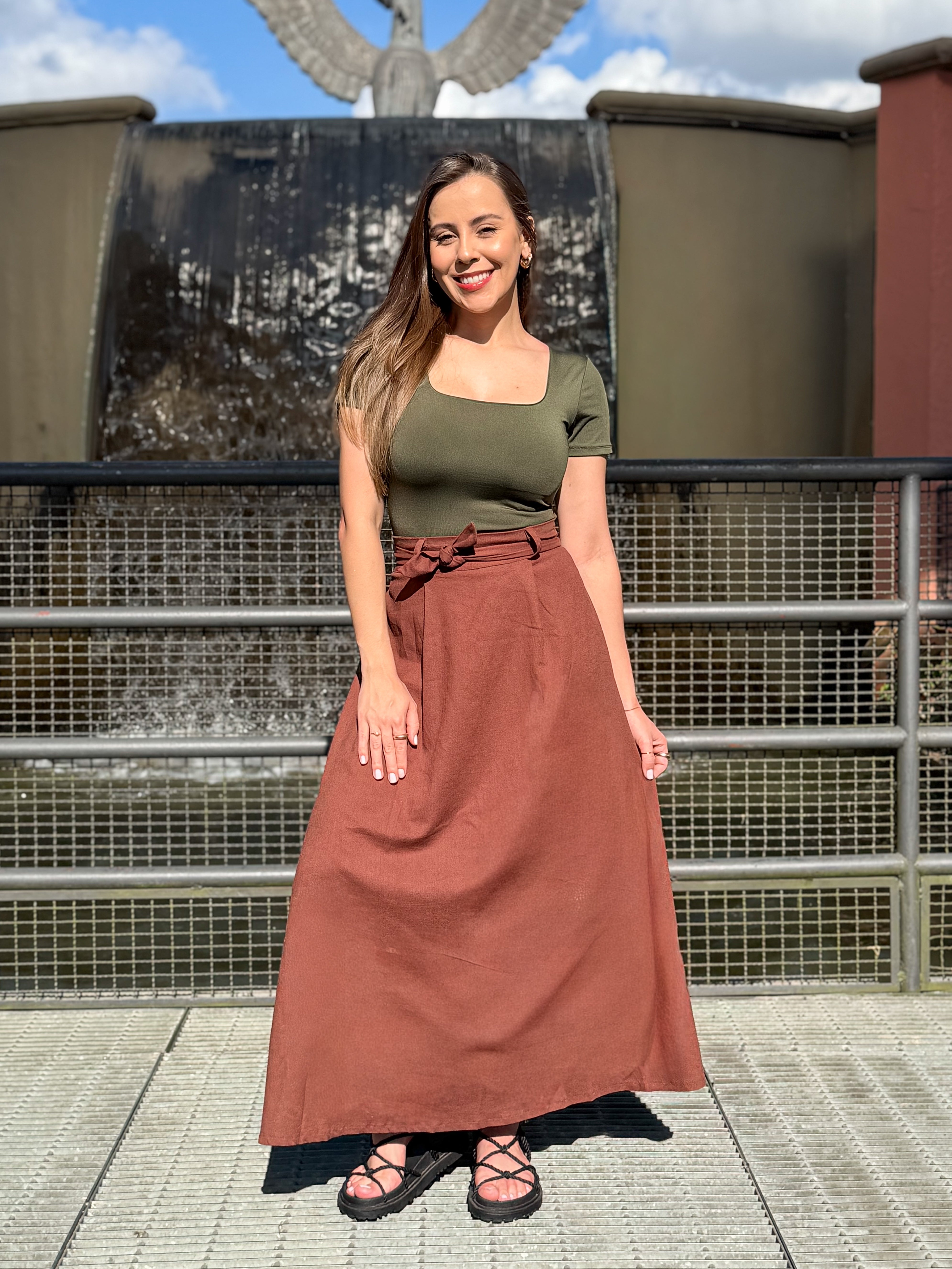 Saia Linho Cós Elástico